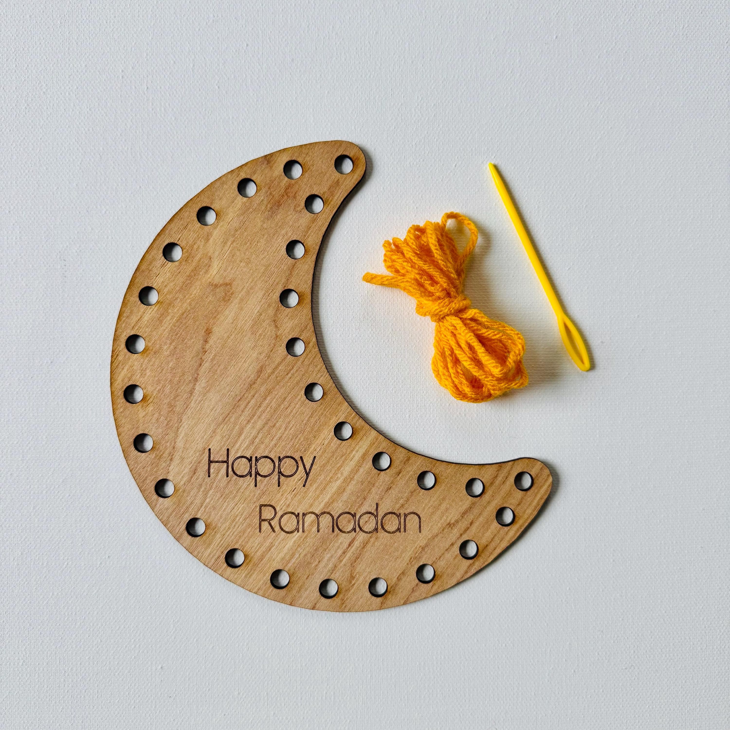 Moon & Star Embroidery Kit – Personalized text - Ramadan/Eid Kids Craft - image 4