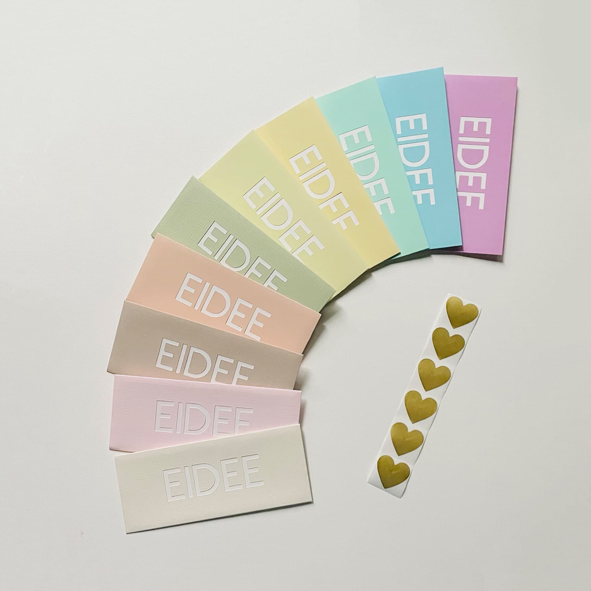 Handmade Pastel Money Envelope: Modern Gift Card Holder with Gold Heart - image 3