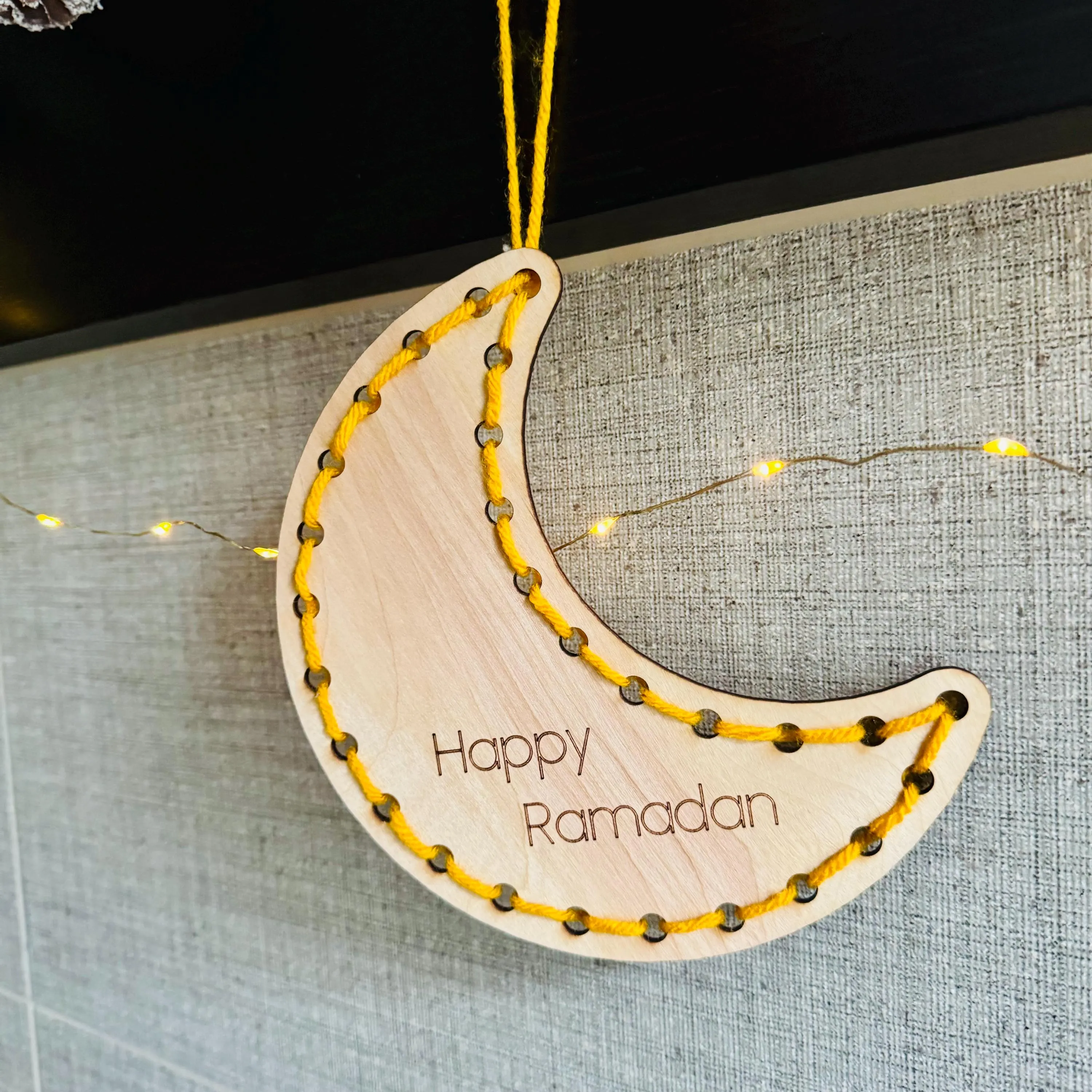 Moon & Star Embroidery Kit – Personalized text - Ramadan/Eid Kids Craft