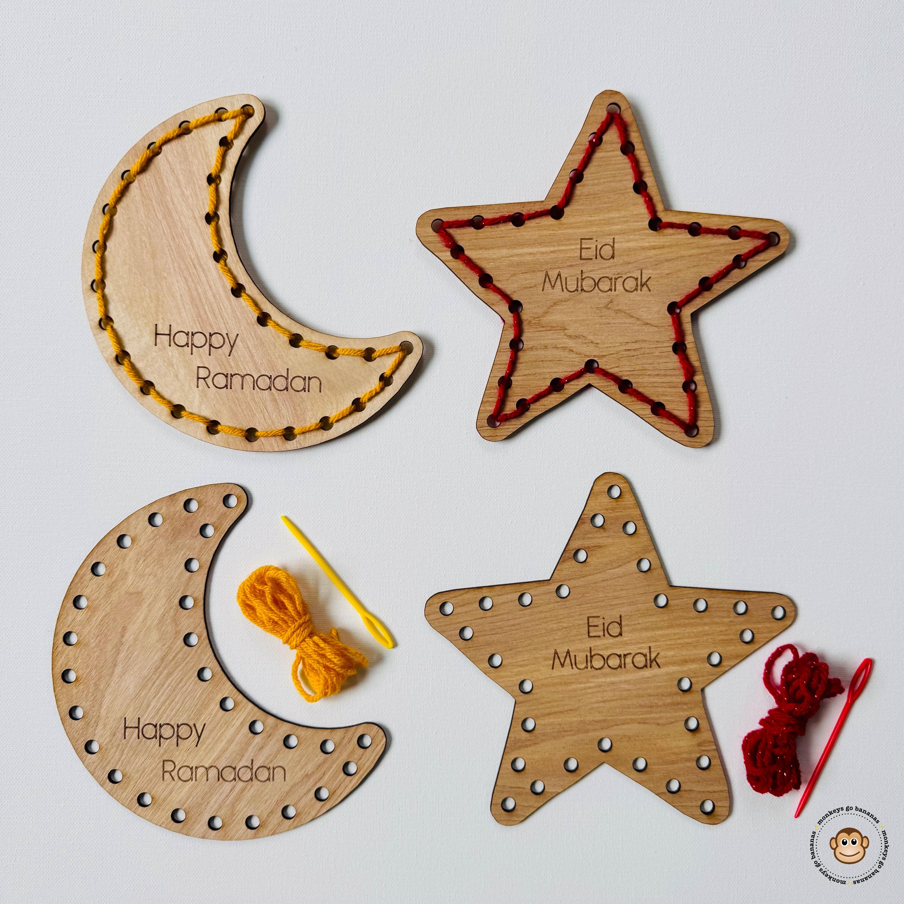 Moon & Star Embroidery Kit – Personalized text - Ramadan/Eid Kids Craft - image 5