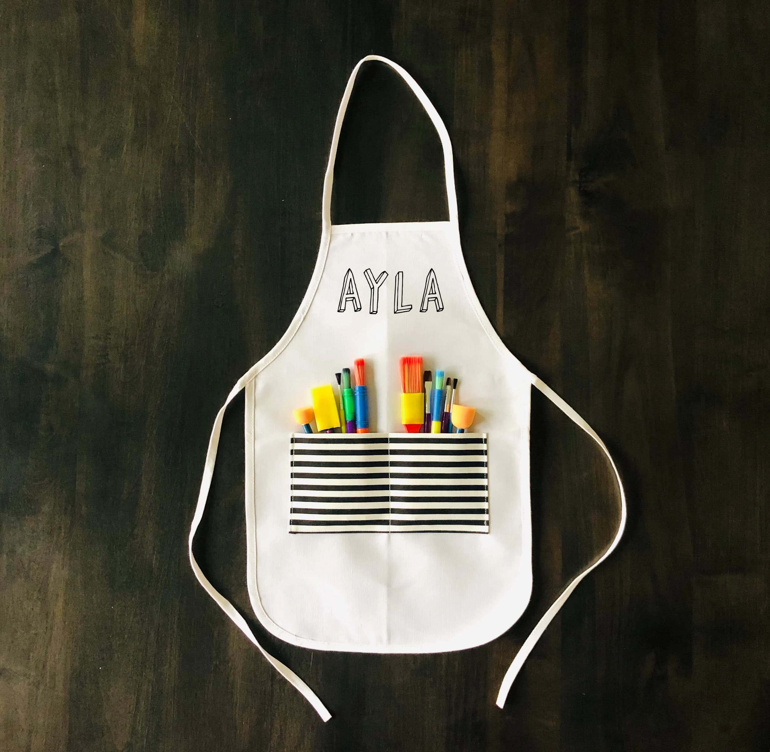 Personalized Kids Apron with Pockets: Artist, Chef, Baking Gift