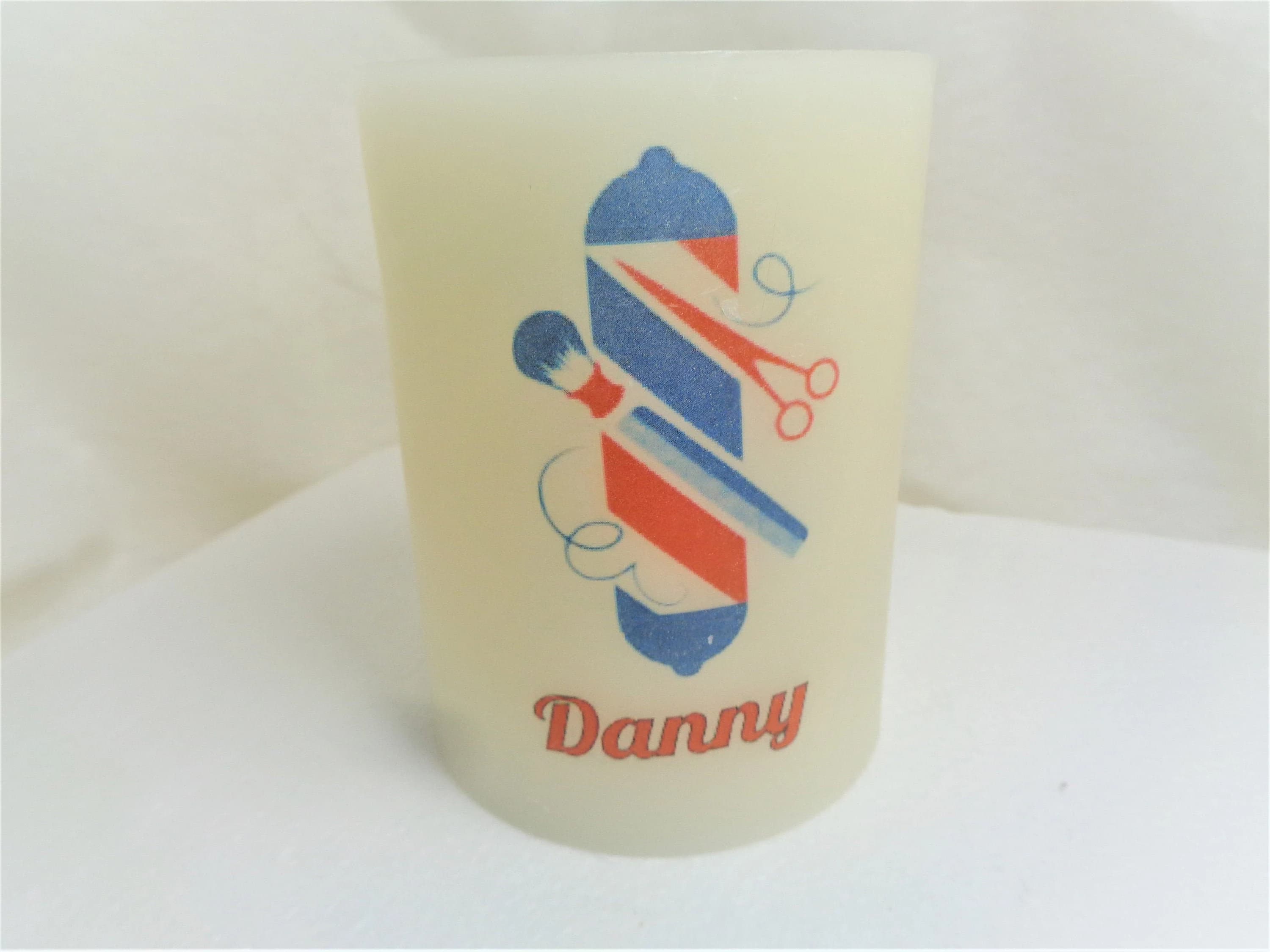 Personalized Customized Barber Gift Handmade LED Flameless Electric  Wax Candle 4" Tall Decor Desk Ornament Barbershop Decor