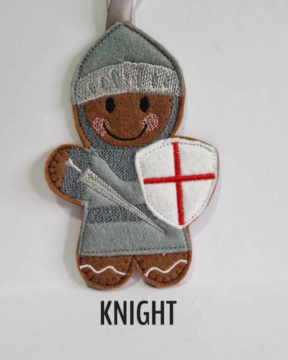 Knight Gingerbread hanging decoration, Keyring/Bag Charm/fridge magnet.