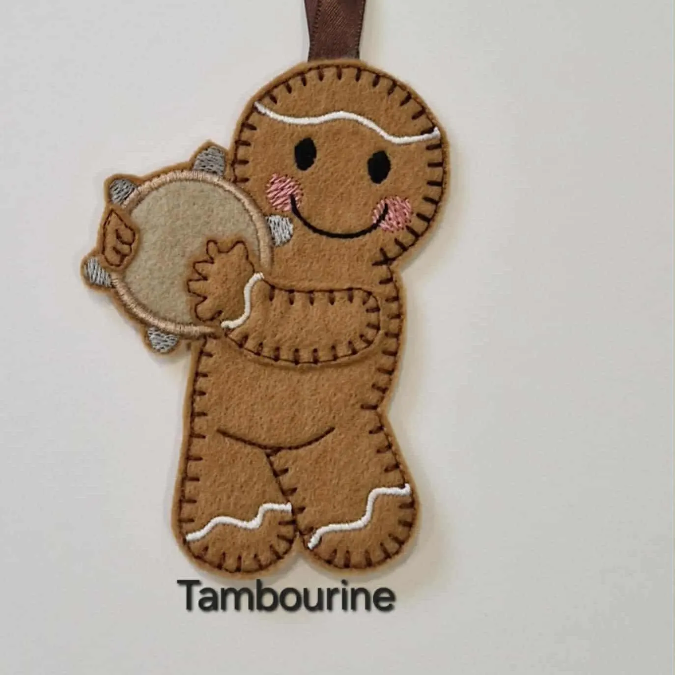Tambourine Gingerbread decoration, Can be a Keyring / fridge magnet or hanging decoration, Christmas
