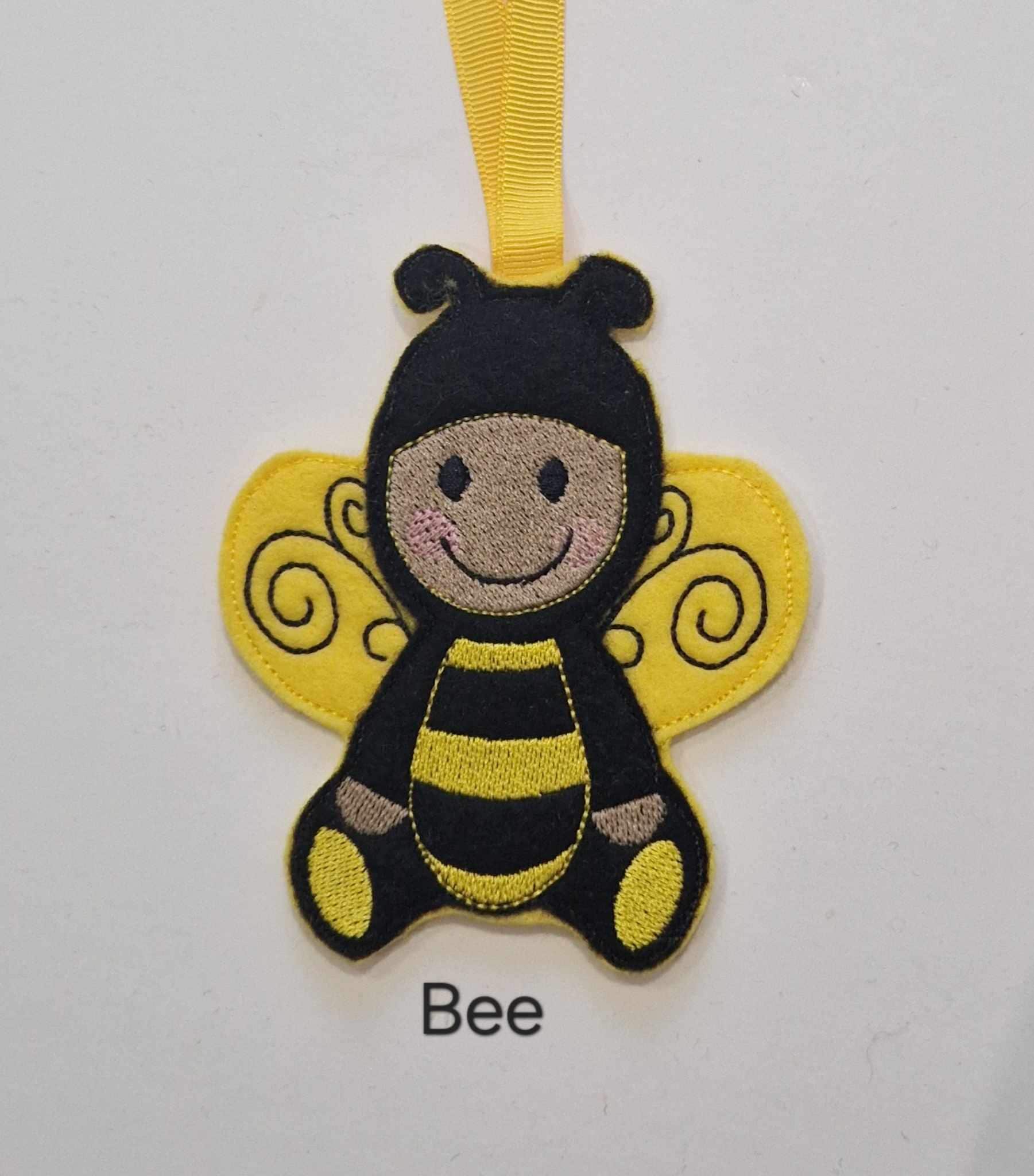 Bumble Bee Gingerbread Felt Hanging Decoration, Fridge magnet, Keyring, Christmas tree decoration.
