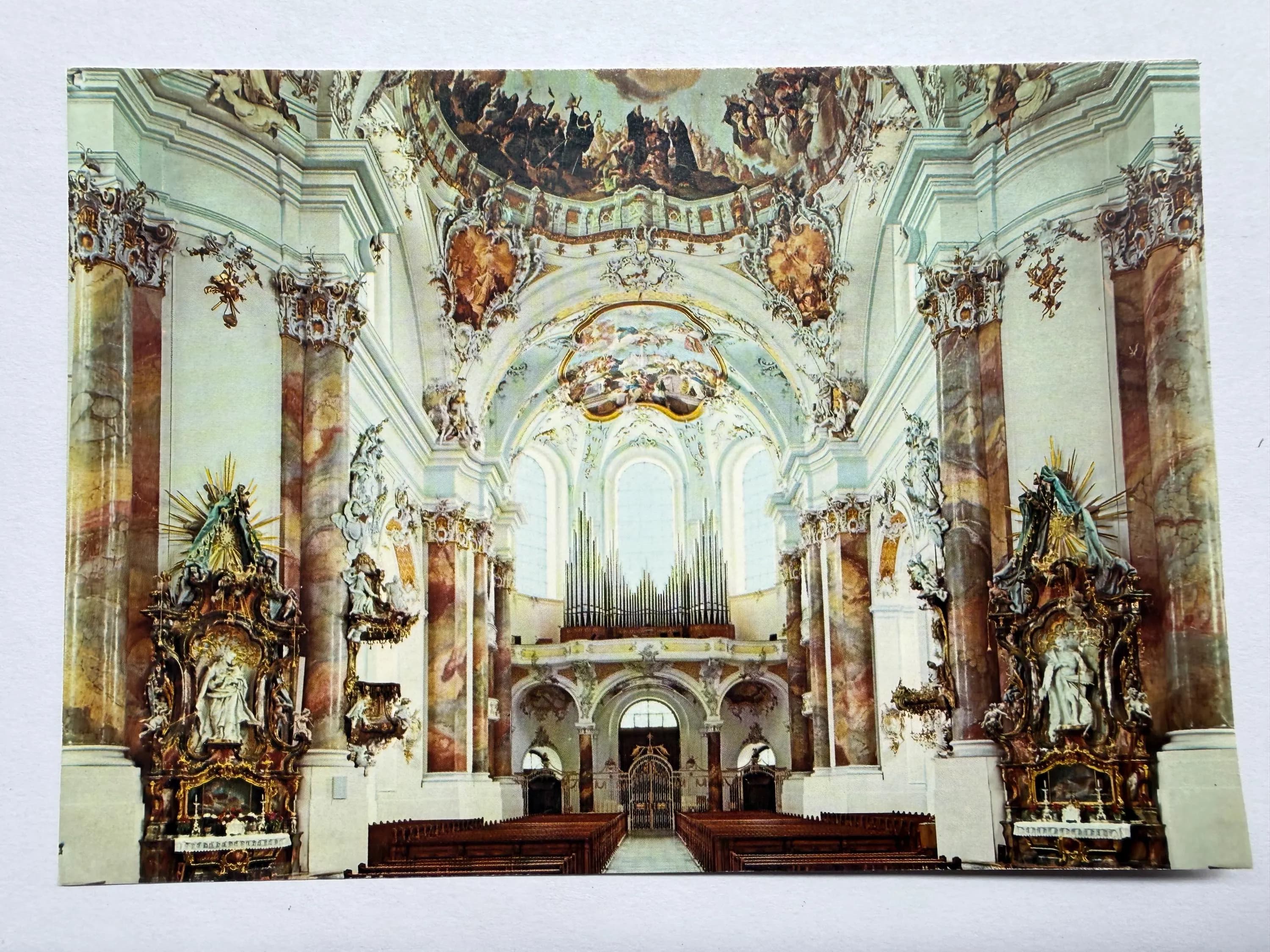 Organ Loft at the Basilica of the Benedictine Abbey in Ottobeuren, Germany, Vintage Postcard