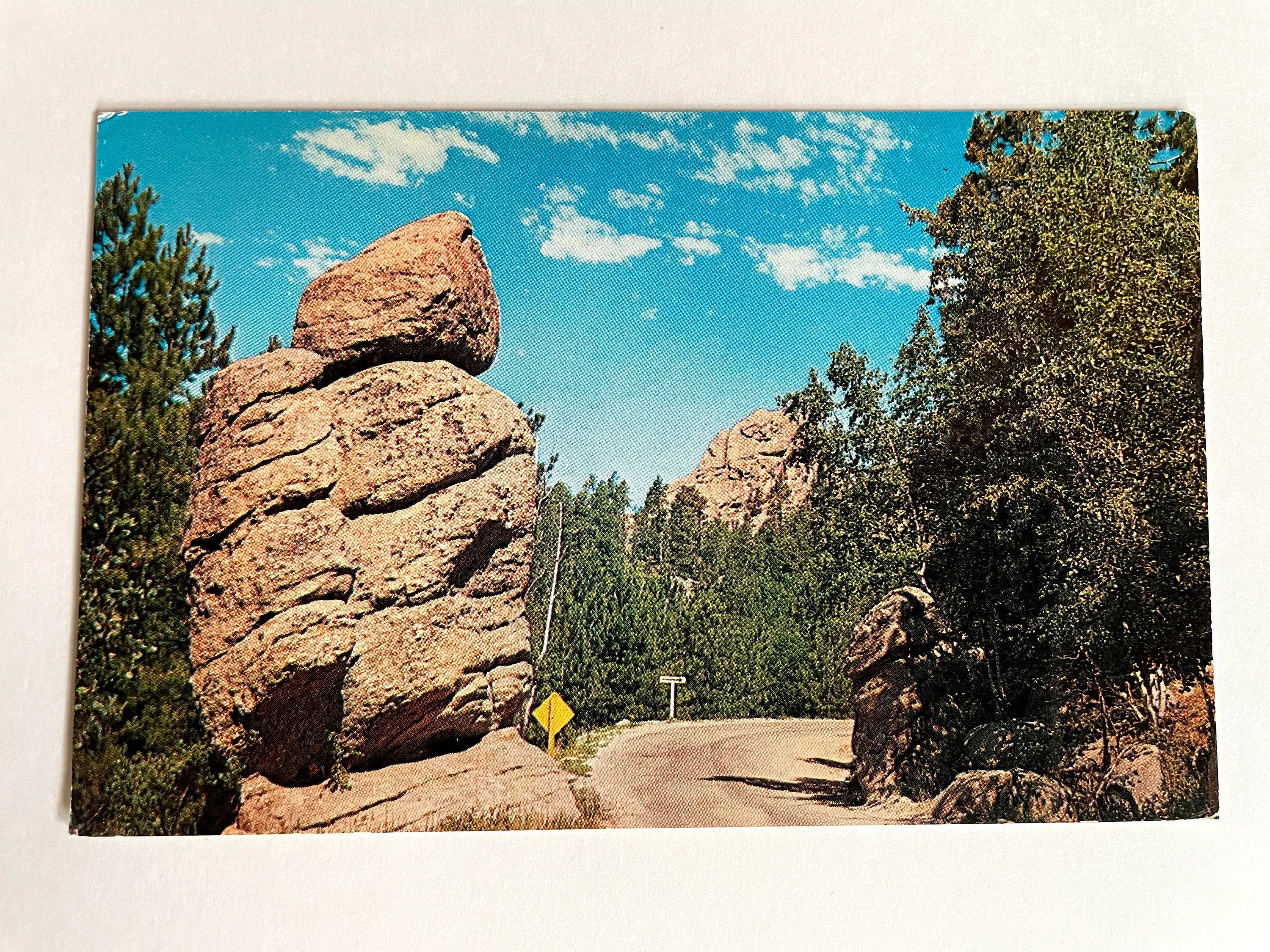 Traffic Cop on Needles Drive, Custer State Park, Black Hills, South Dakota, Vintage Postcard