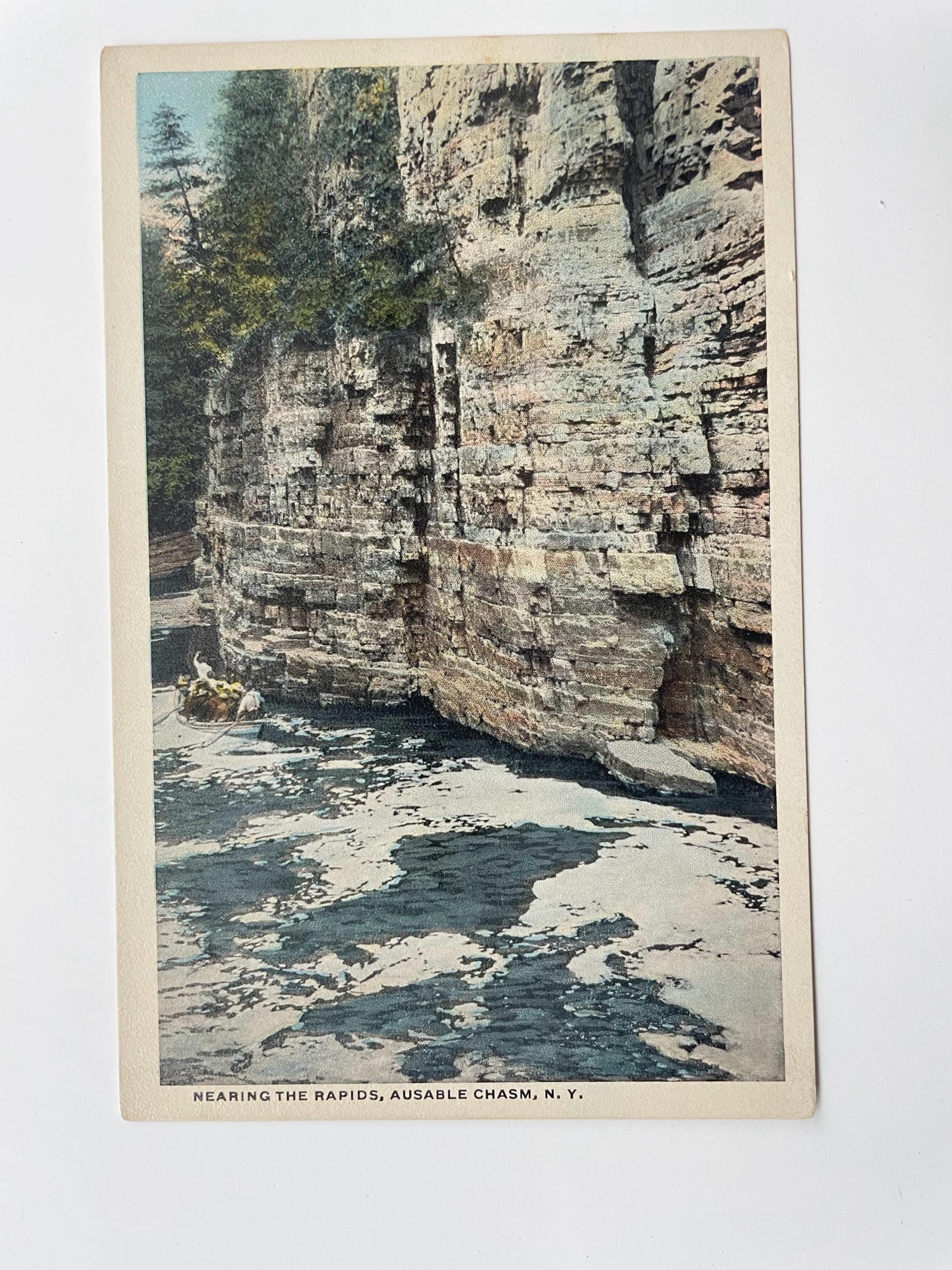 Nearing the Rapids, Ausible Chasm, Keeseville, New York, Vintage Postcard
