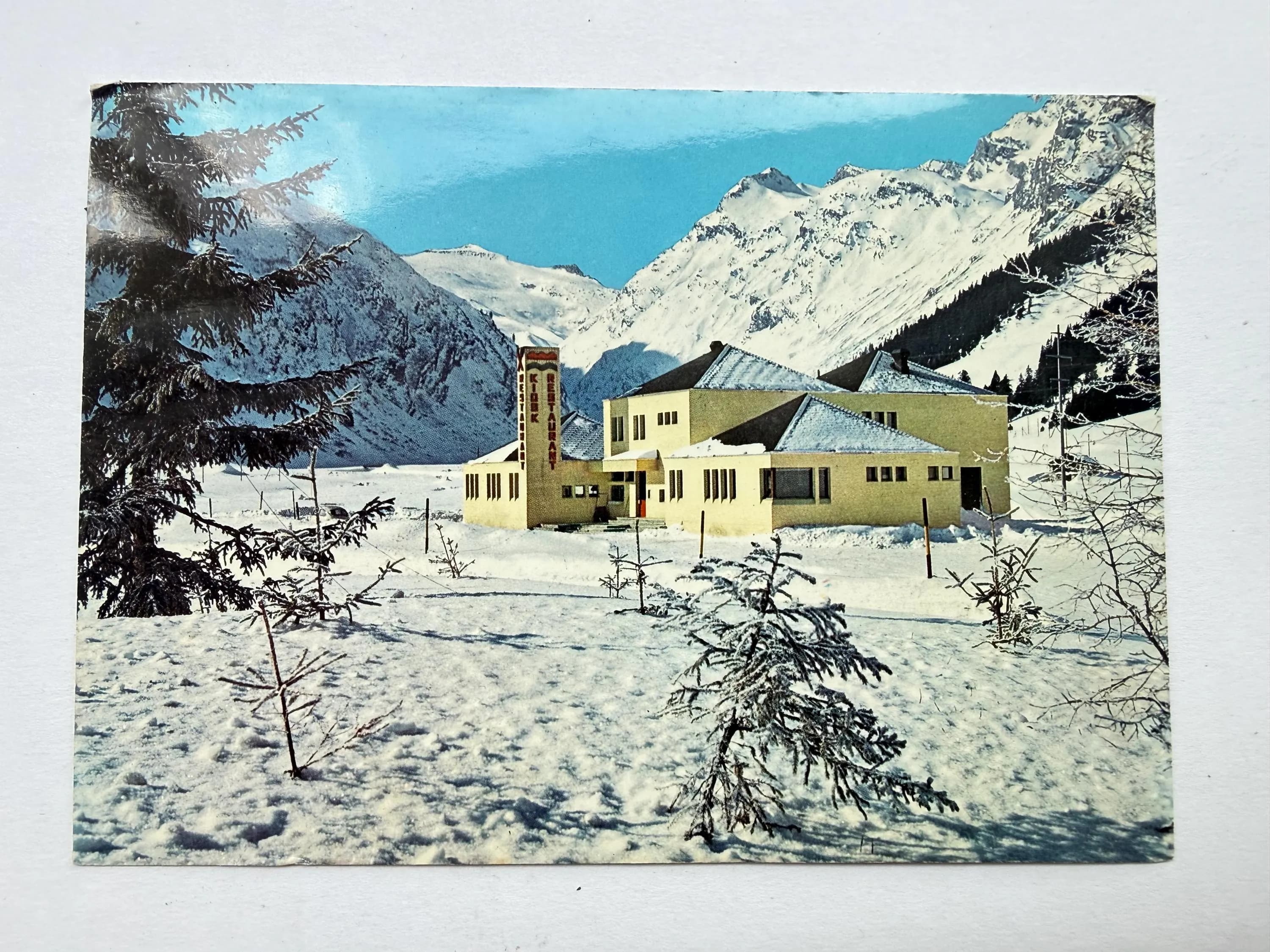 San Bernardino, Road Tunnel and Restaurant Tunnel, View towards the Zapport Glacier, Switzerland, Vintage Postcard