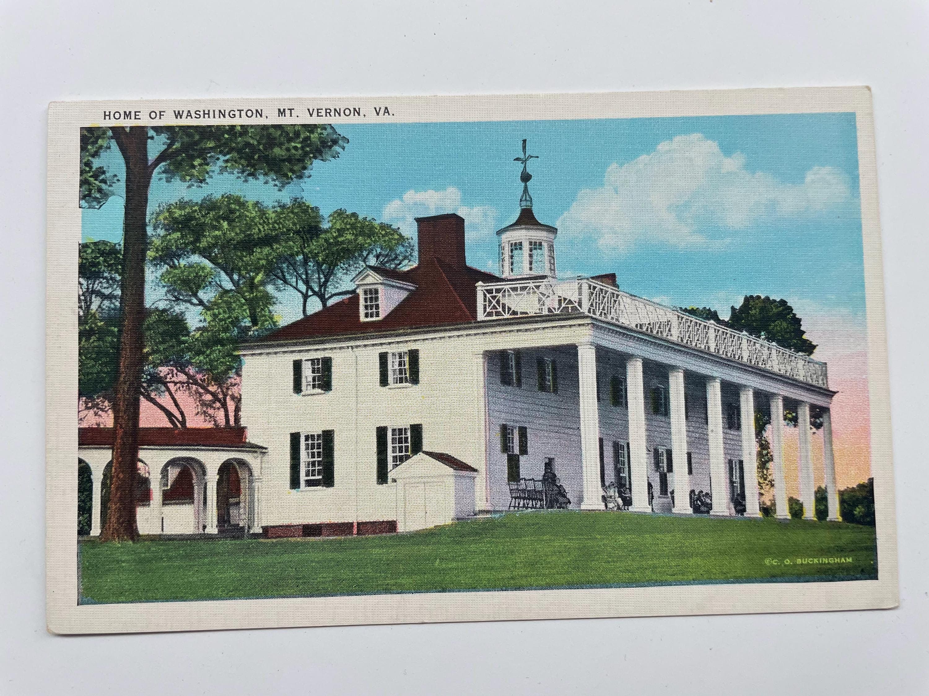 Washington's Mansion, Mount Vernon, Virginia, Vintage Postcard