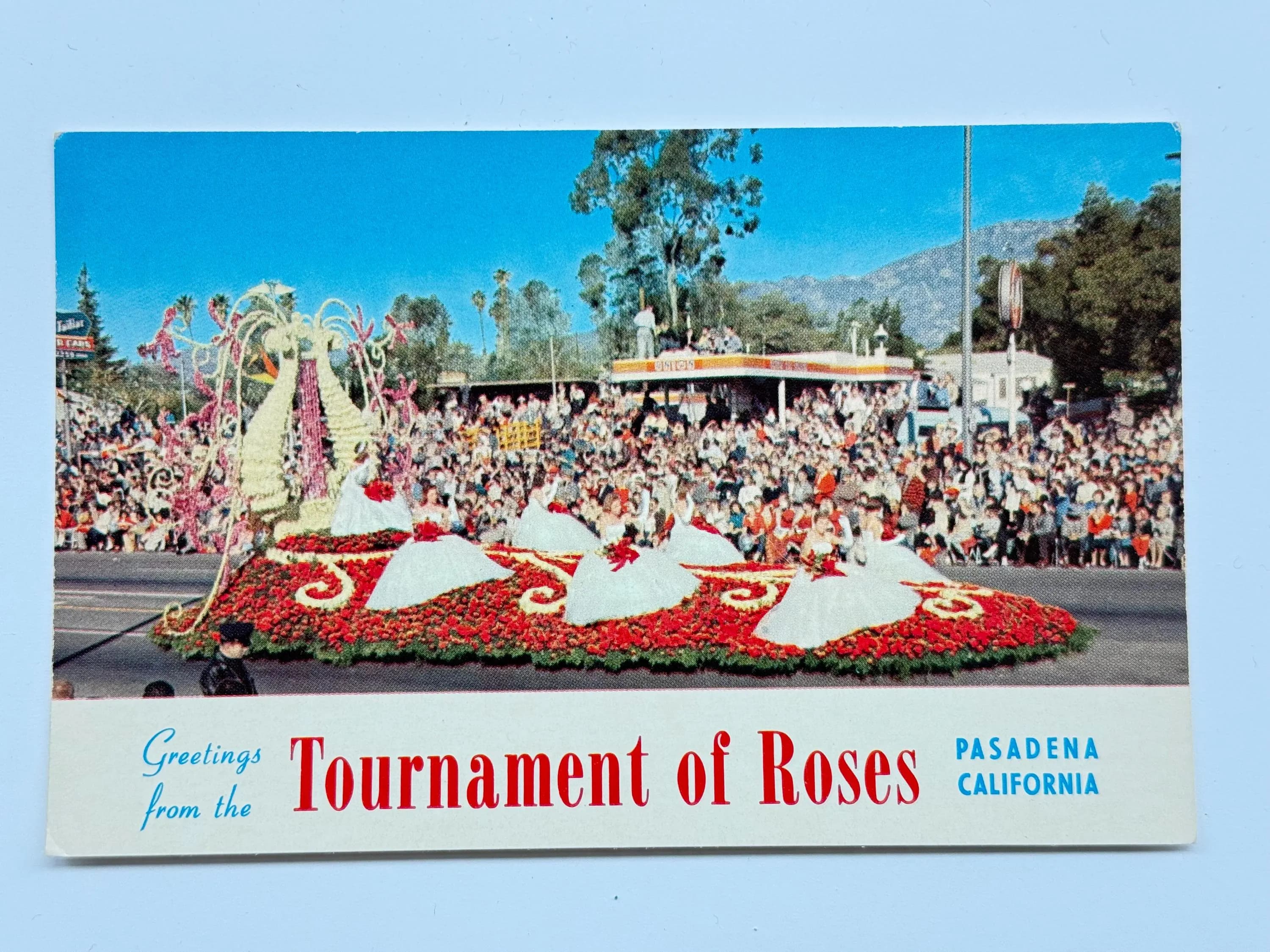 Pasadena's Annual Tournament of Roses Parade, Rose Bowl Parade, Queens Float, California, Vintage Postcard