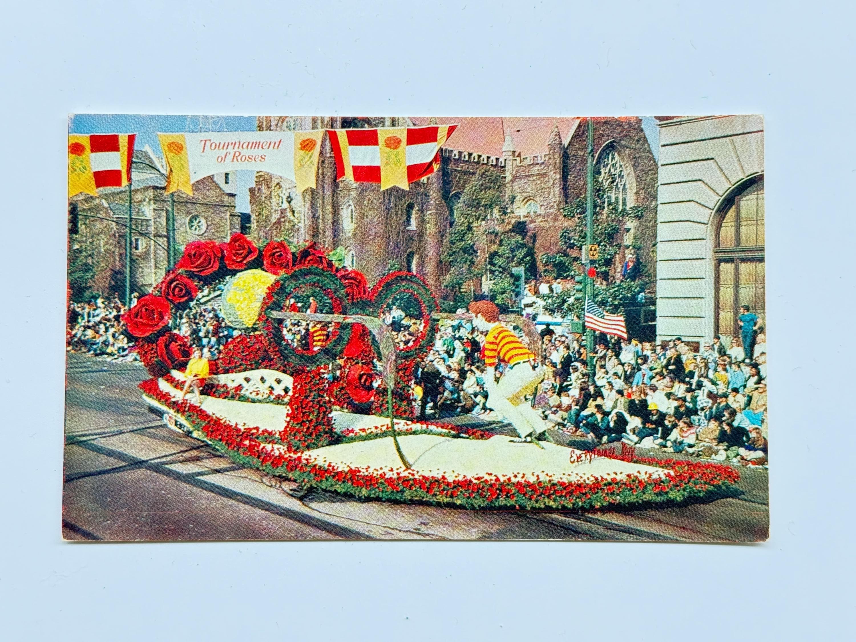 Pasadena's Annual Tournament of Roses Parade, Odd Fellows and Rebekahs Float, California, Vintage Postcard