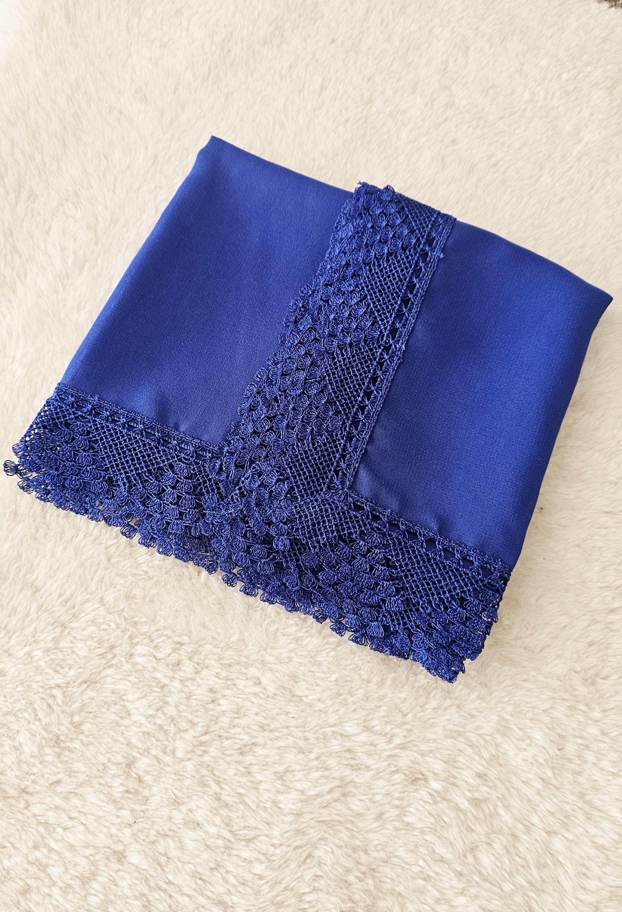 Handmade Turkish Hijab Scarf: Silky Satin Needle Work, Muslim Gift - image 4