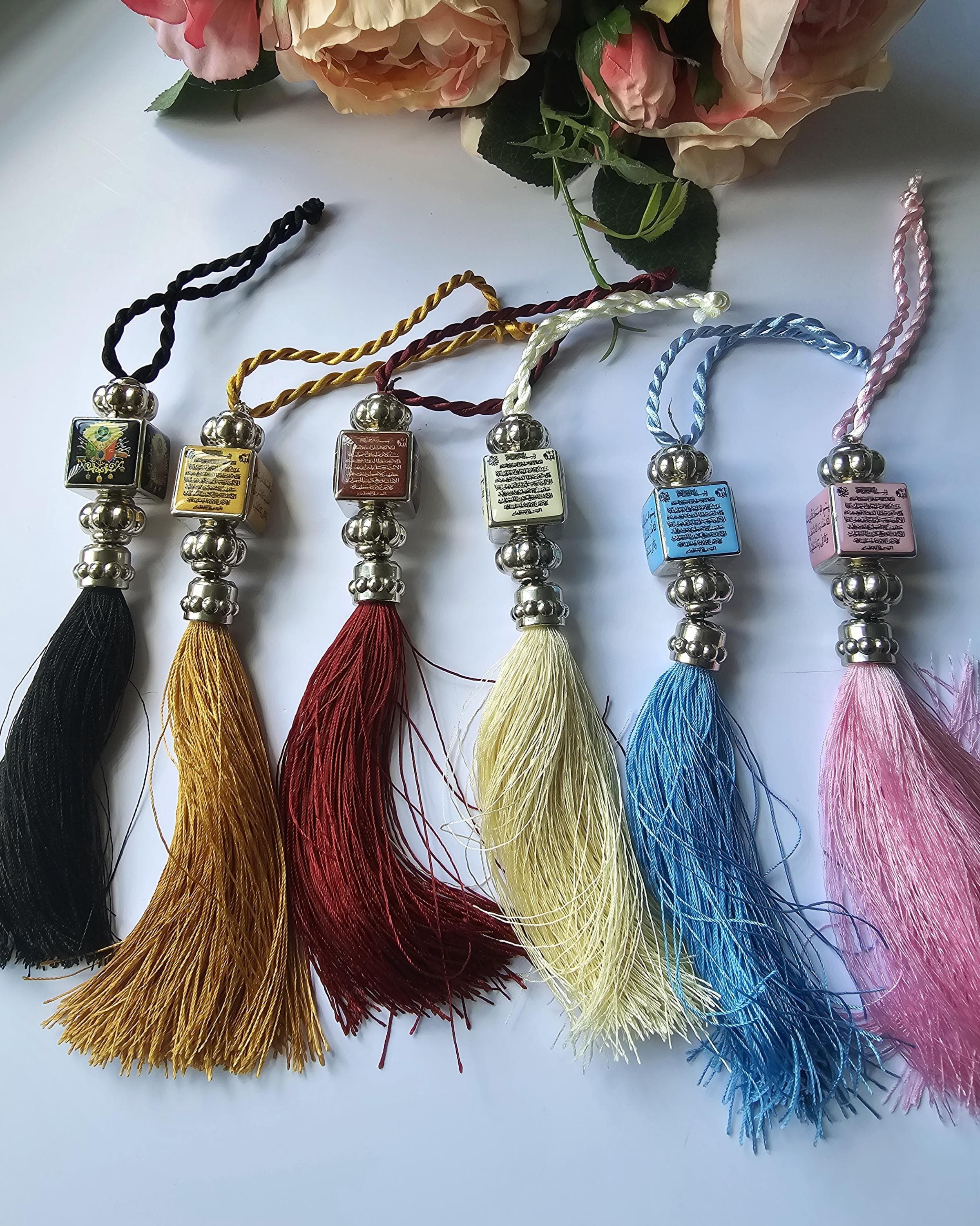 Islamic Car Mirror Hanging Tassel: Ayatul Kursi Charm