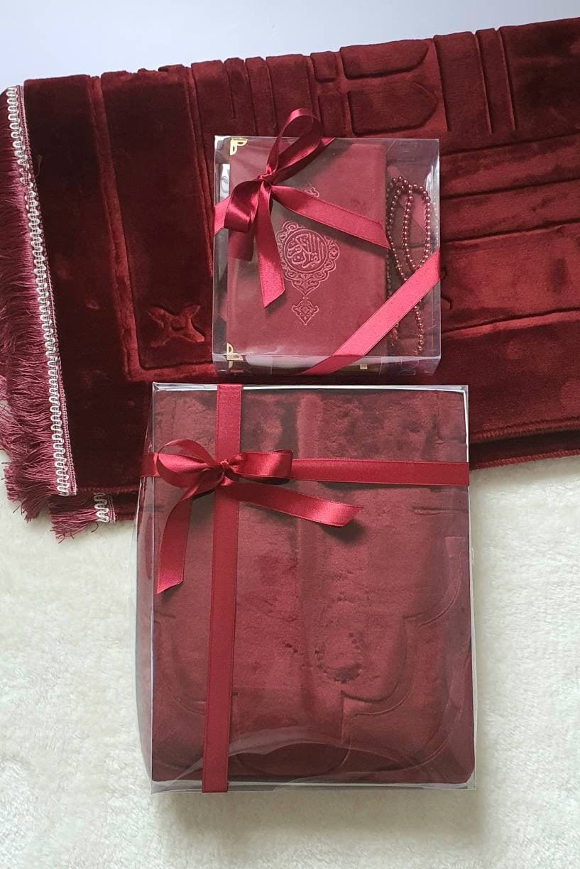 Super thick and soft wide Prayer Rug Sejadah Musala Gift set | Eid Gift | Ramadan Gift for Muslim | Fluffy prayer rug Islamic gift set