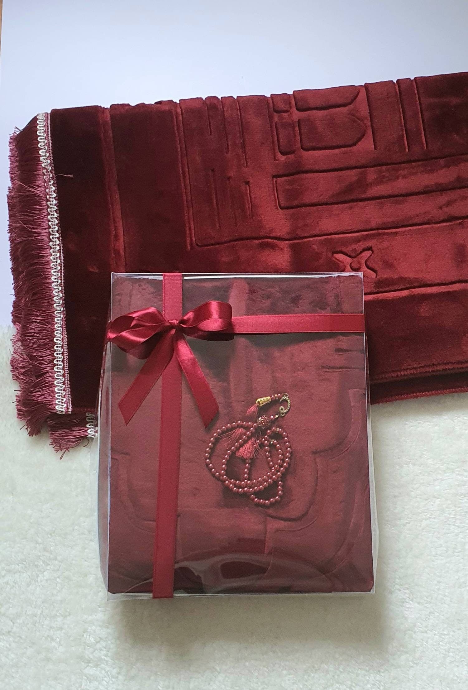 Super thick and soft wide Prayer Rug Sejadah Musala Gift set | Eid Gift | Ramadan Gift for Muslim | Fluffy prayer rug Islamic gift set