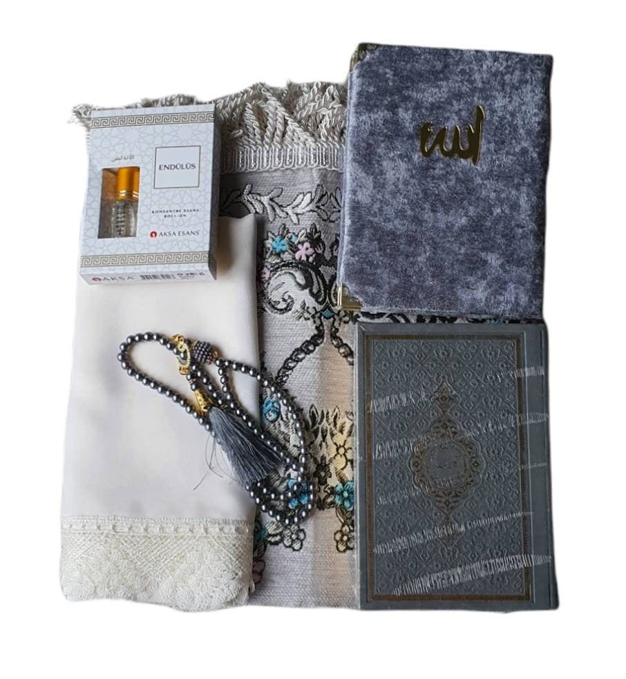 Personalized Islamic Gift Set: Quran, Prayer Mat, Tasbih, Hijab & Essence - image 3