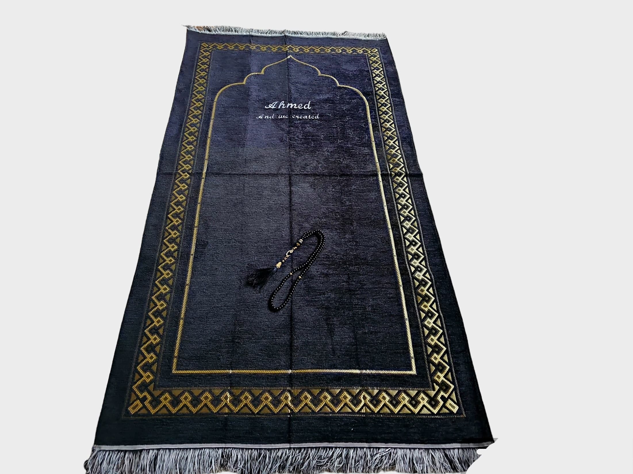 Personalised prayer mat, Customised prayer mat, Personalized prayer rug, Customized prayer rug with quran, Ramadan Eid Mubarak Umrah mushaf, Prayer rug with name, plain, velvet & single color, personalized prayer rug, Isimli seccade, سجادة مع الاسم