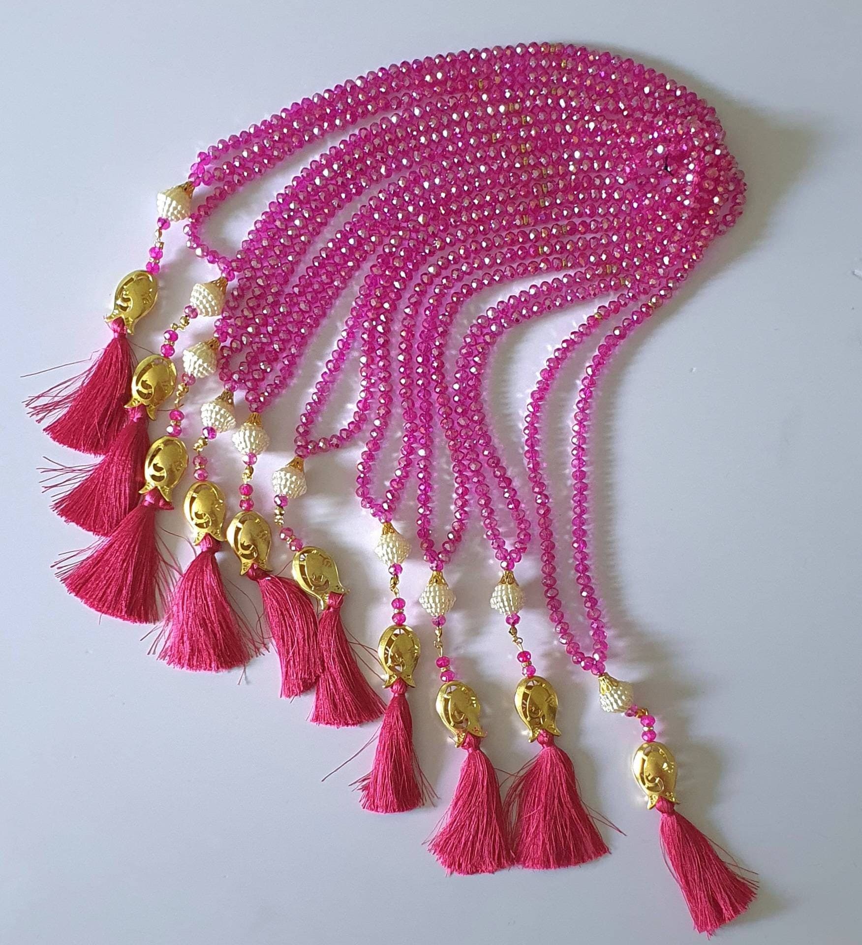 Crystal 99 Bead Tasbeeh: Muslim Prayer Beads, Handmade Rosary - image 3