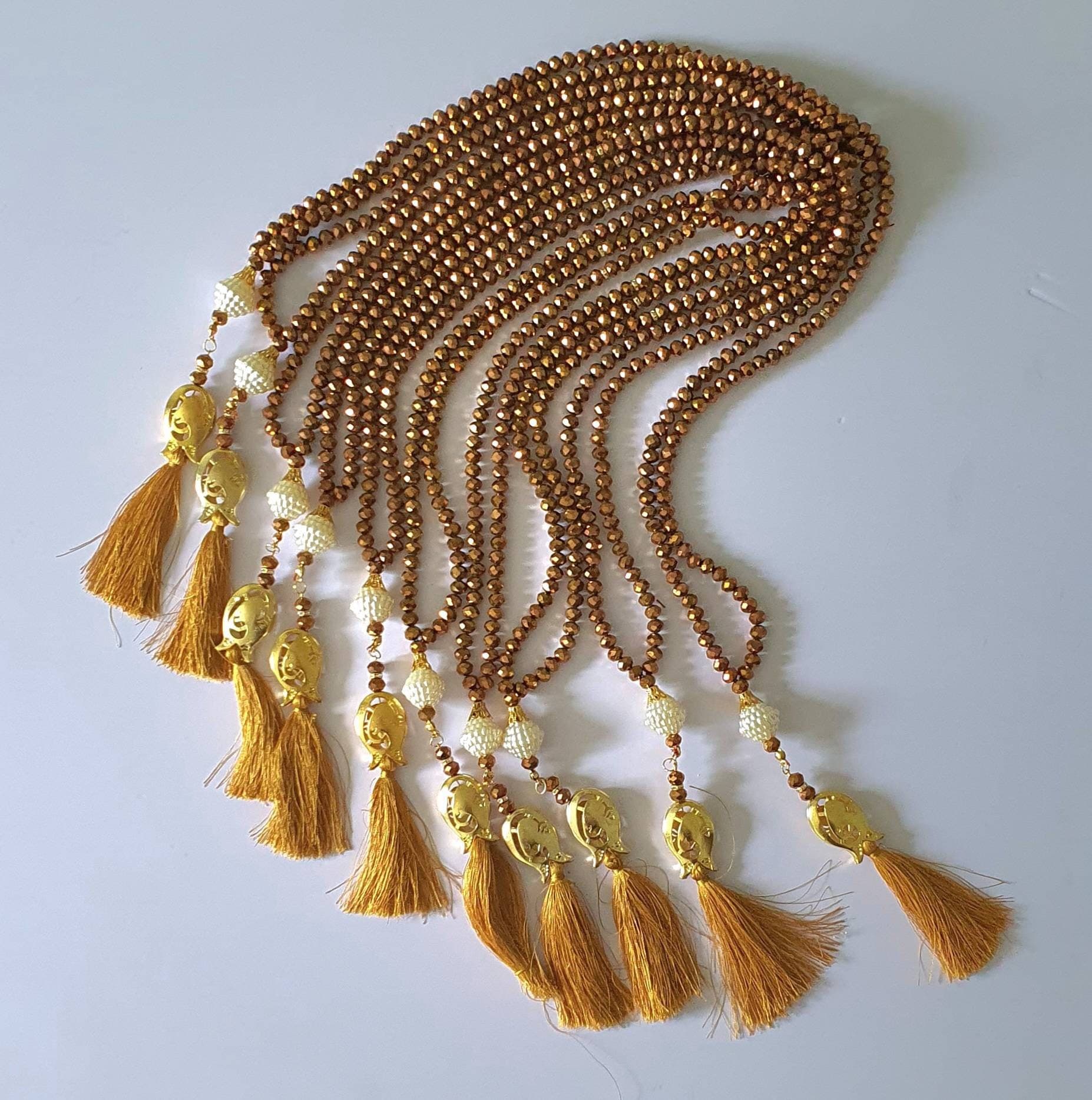 Crystal 99 Bead Tasbeeh: Muslim Prayer Beads, Handmade Rosary - image 4