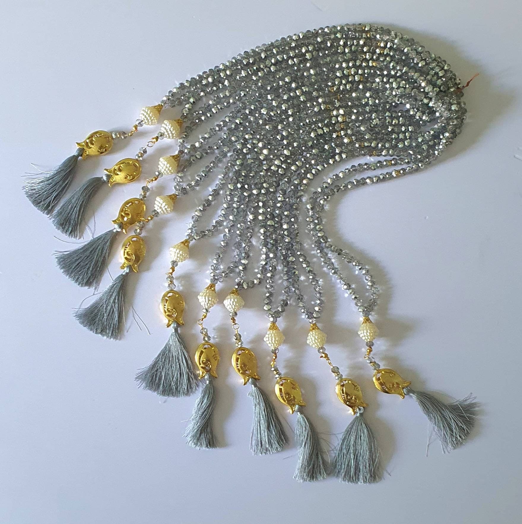 Crystal 99 Bead Tasbeeh: Muslim Prayer Beads, Handmade Rosary - image 5