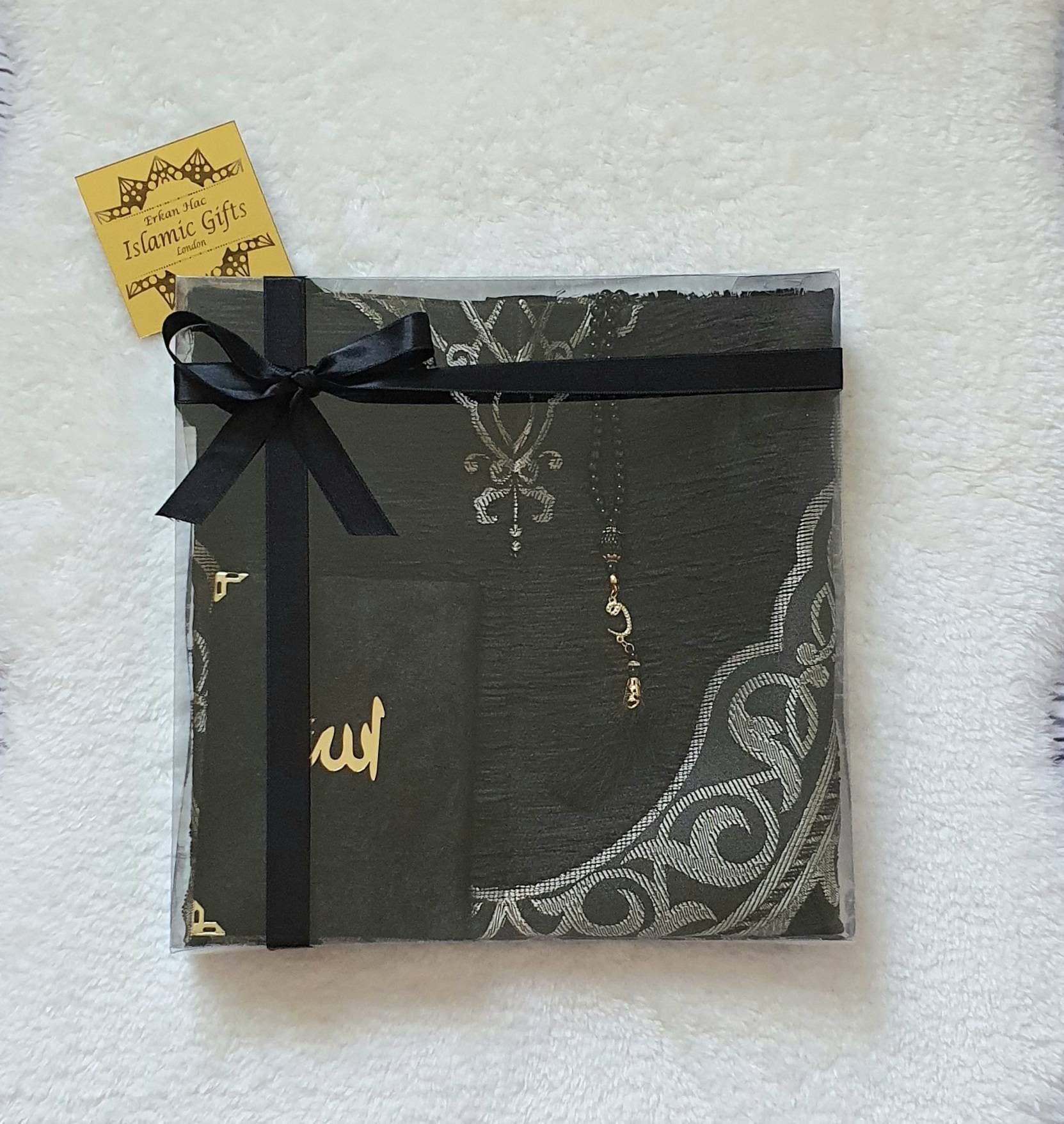 Islamic Gift Set: Prayer Mat, Yaseen Book, Pearl Tashbih - image 3