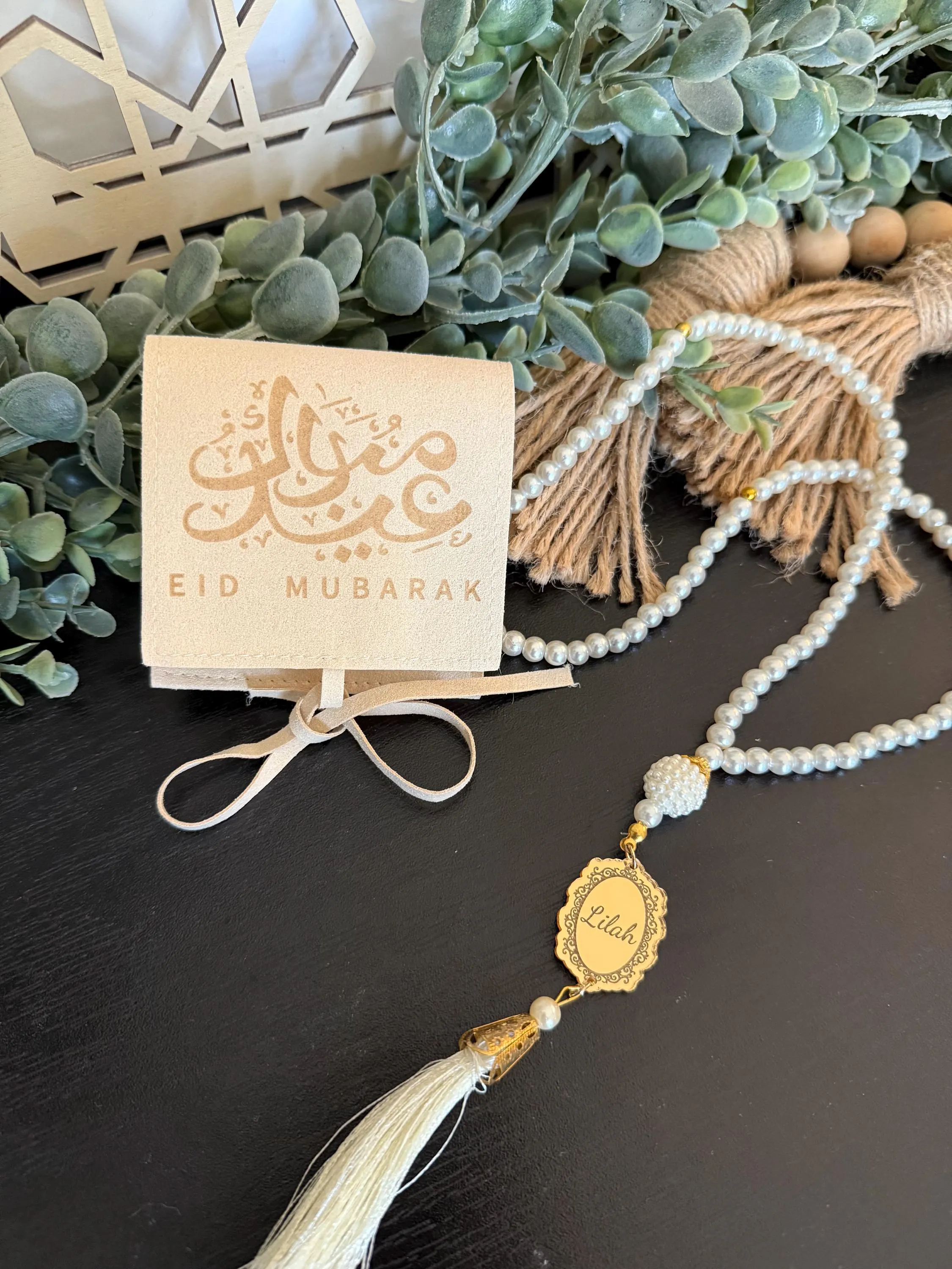 Personalized Misbaha Name | Gold Mirror Acrylic Name Pendent | Eid Gift | Islamic Gift | Tasbeeh | Custom - image 2