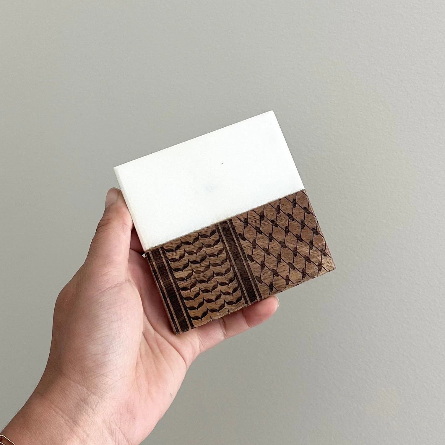 Palestinian Keffiyeh Wood/Marble Coasters | 4”x4” | Laser Engraved | Islamic Gift | Muslim | Eid | Holiday | Ramadan | Housewarming | Arab
