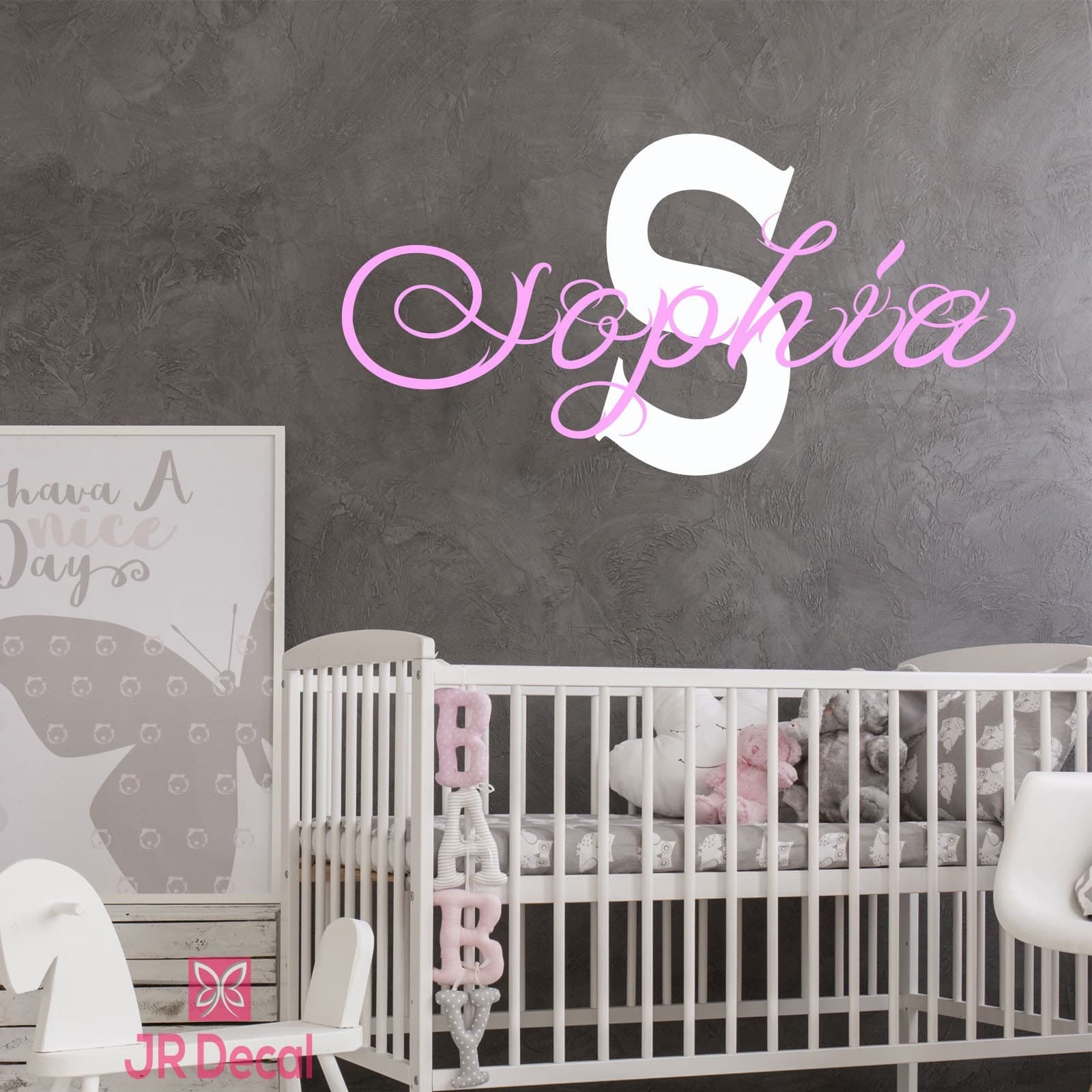 Personalized Name Wall Decal | Girls Nursery Decor, Monogram Initial - image 3