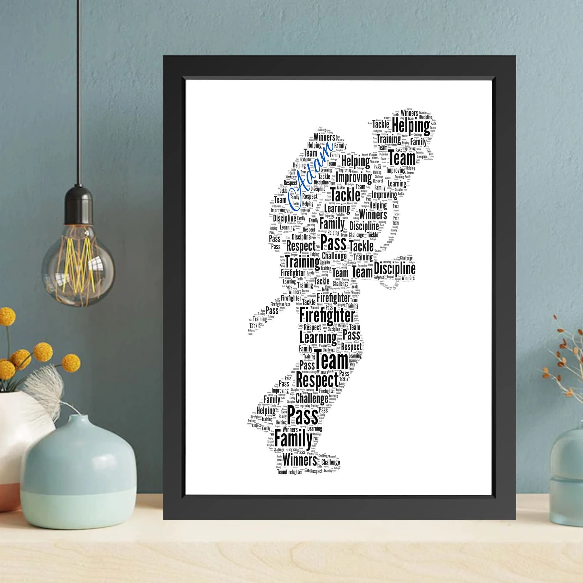 Personalised Fire Fighters Figure word art
