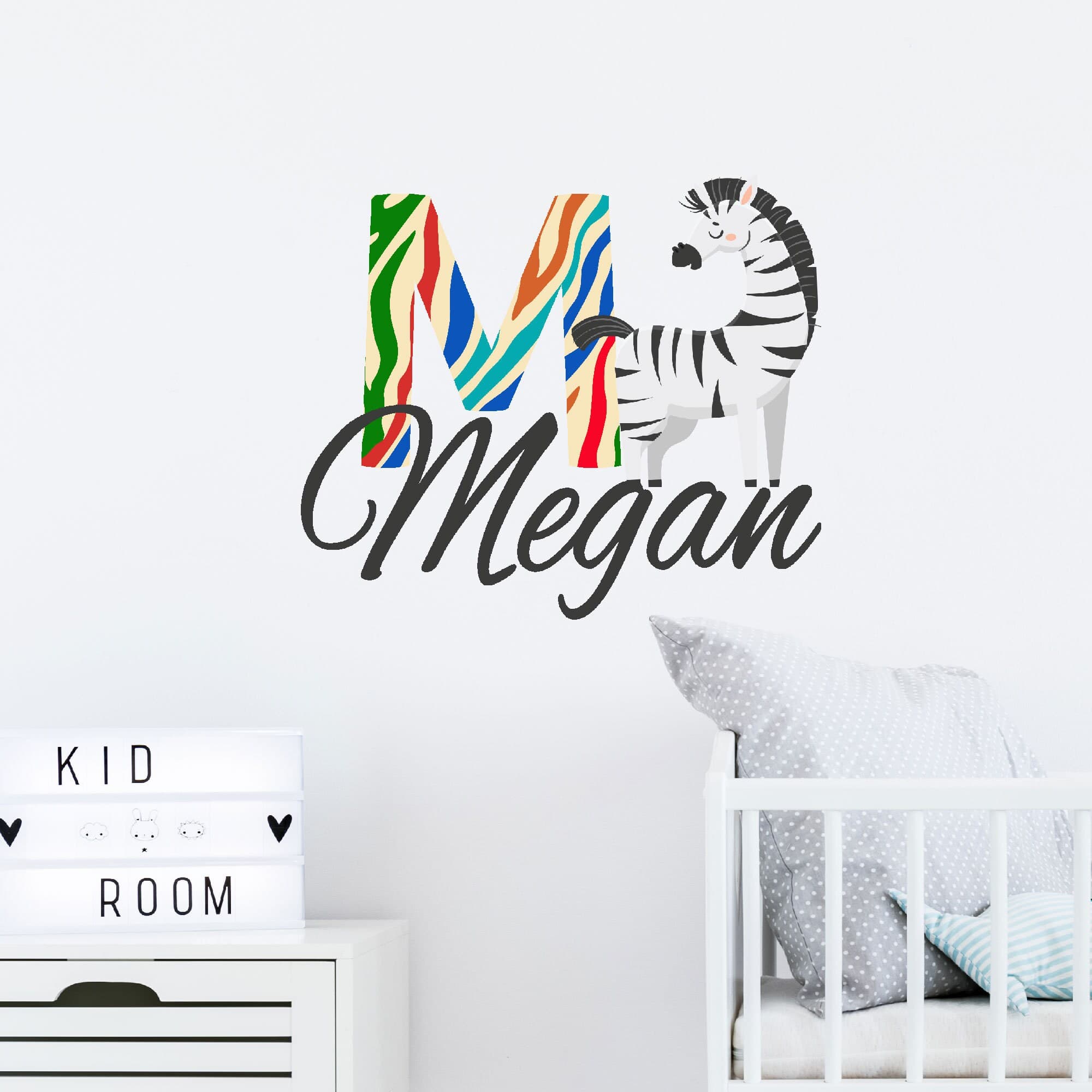 Personalized Zebra Name Wall Decal - Kids Room Decor - image 4