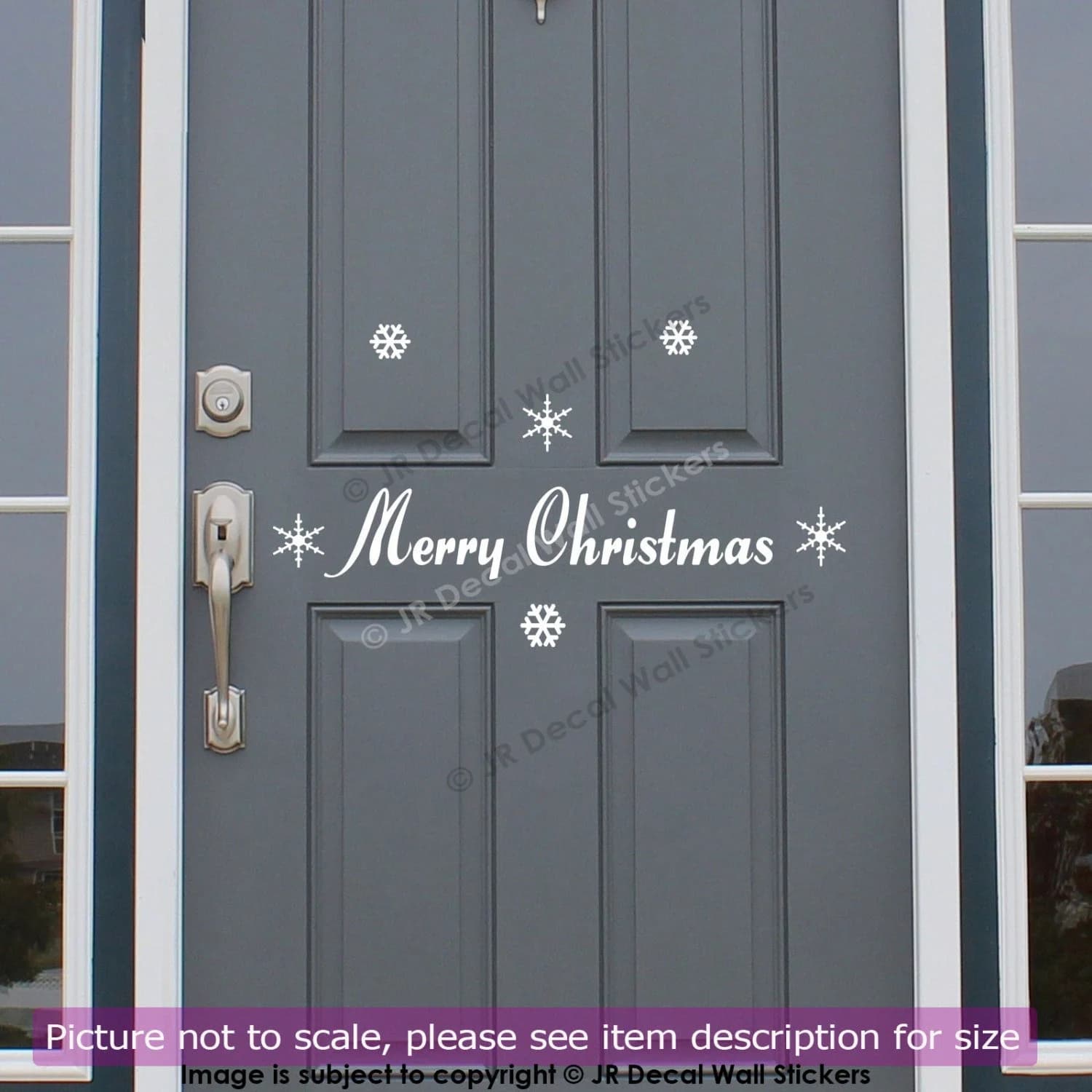 Christmas Door Sign Vinyl Wall Sticker snowflake Xmas Shop Window Decor Wall Decal