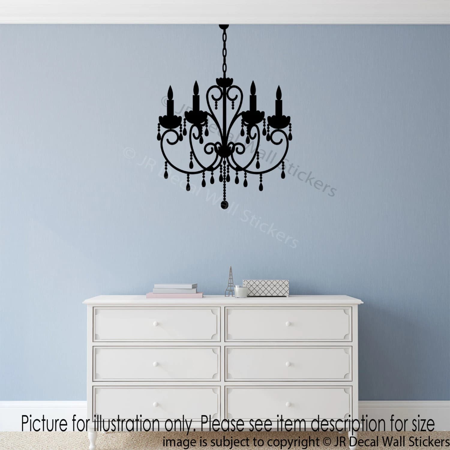 Chandelier Wall Sticker, Vintage Light Vinyl Decal, Bedroom Nursery Removable Wall Art