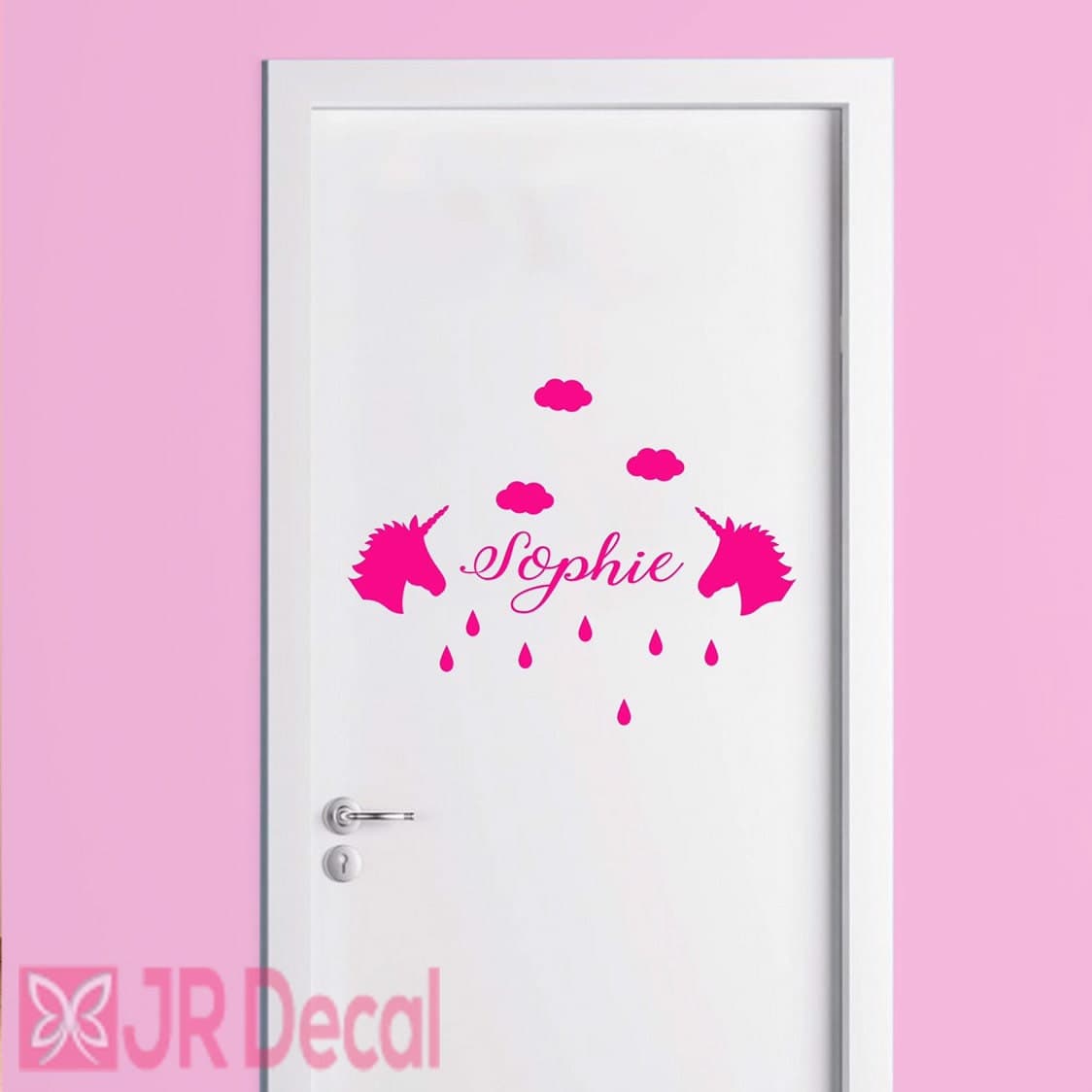 Unicorn wall decal with personalised Name Removable Vinyl wall Sticker Girls Room  Decor Art - image 4