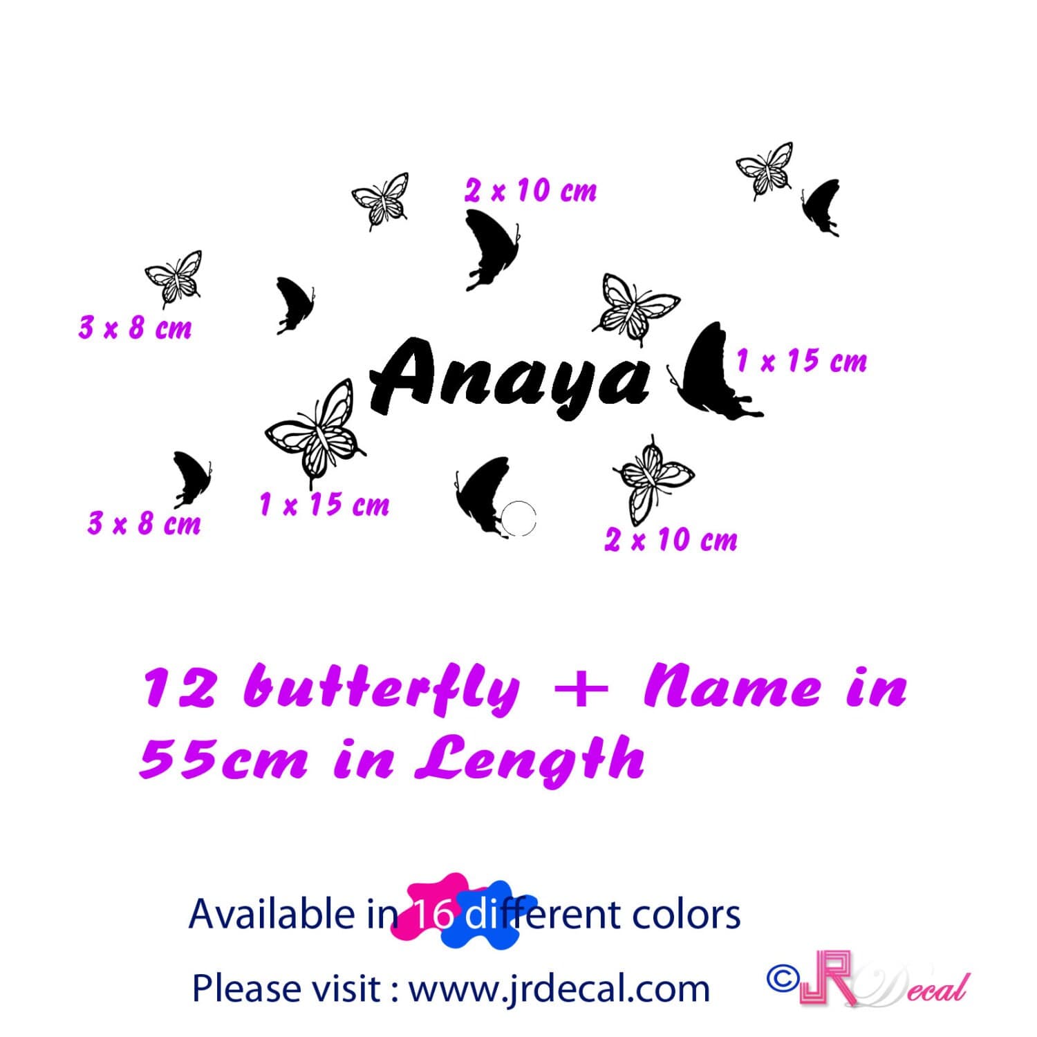 Custom Name Butterfly Wall Decals for Nursery and Kids Room - image 5