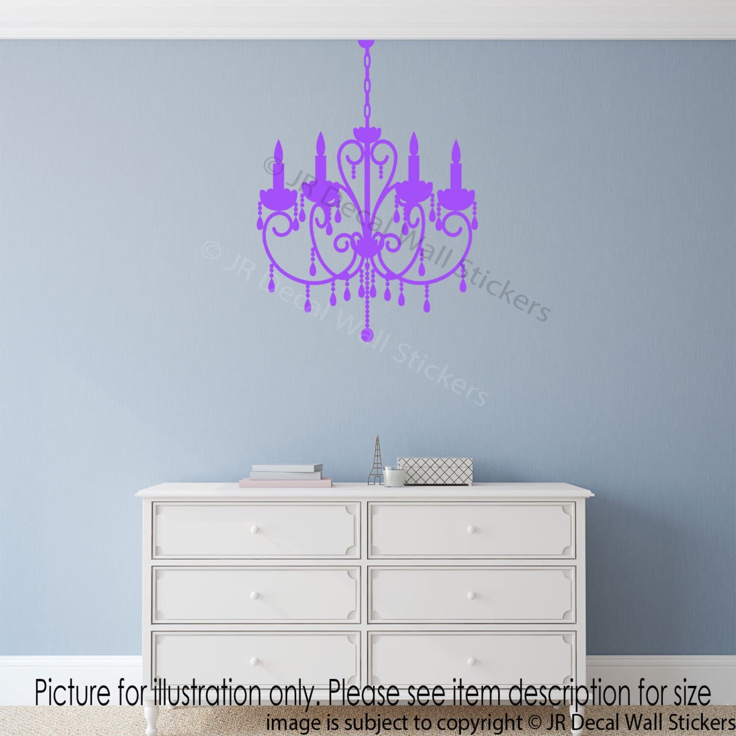 Chandelier Wall Sticker, Vintage Light Vinyl Decal, Bedroom Nursery Removable Wall Art - image 3