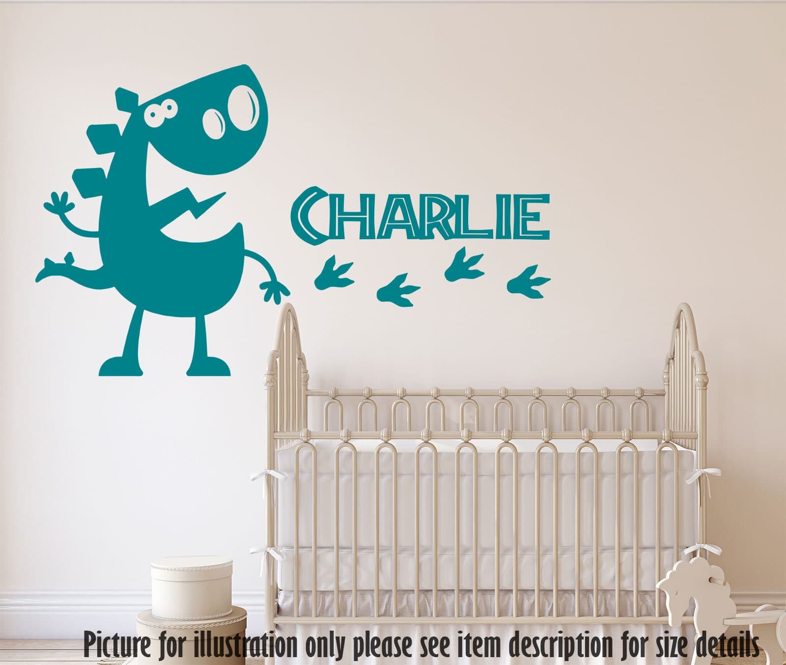 Personalized Stegosaurus Wall Decal, Dino Nursery Decor, Vinyl Wall Art