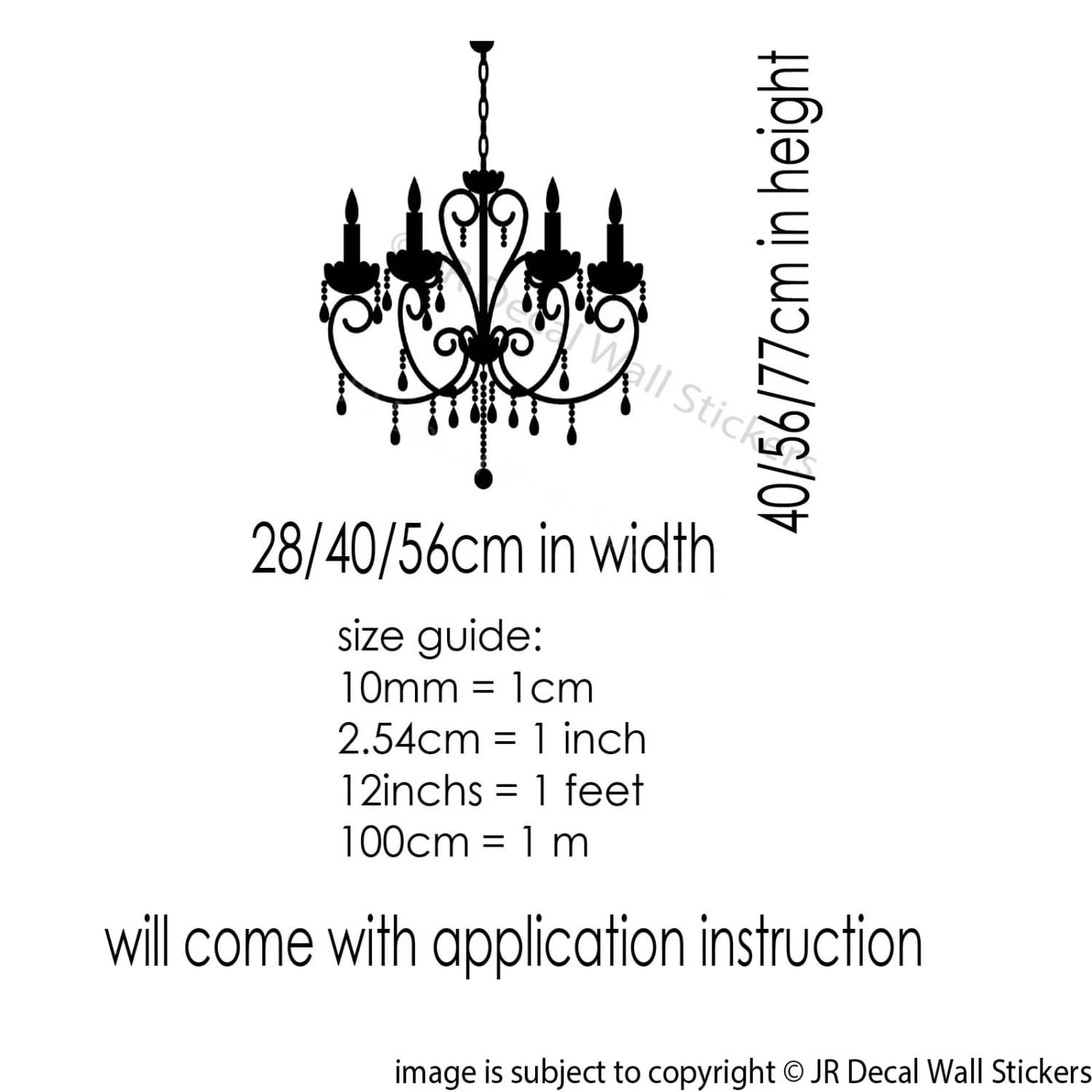 Chandelier Wall Sticker, Vintage Light Vinyl Decal, Bedroom Nursery Removable Wall Art - image 5