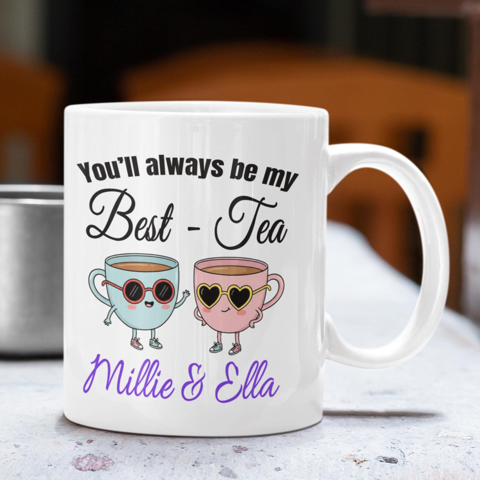 Personalised Bestie Mug, Best-Tea Friendship Gift, Custom Best Friend Birthday Present, Friends Ceramic Cup