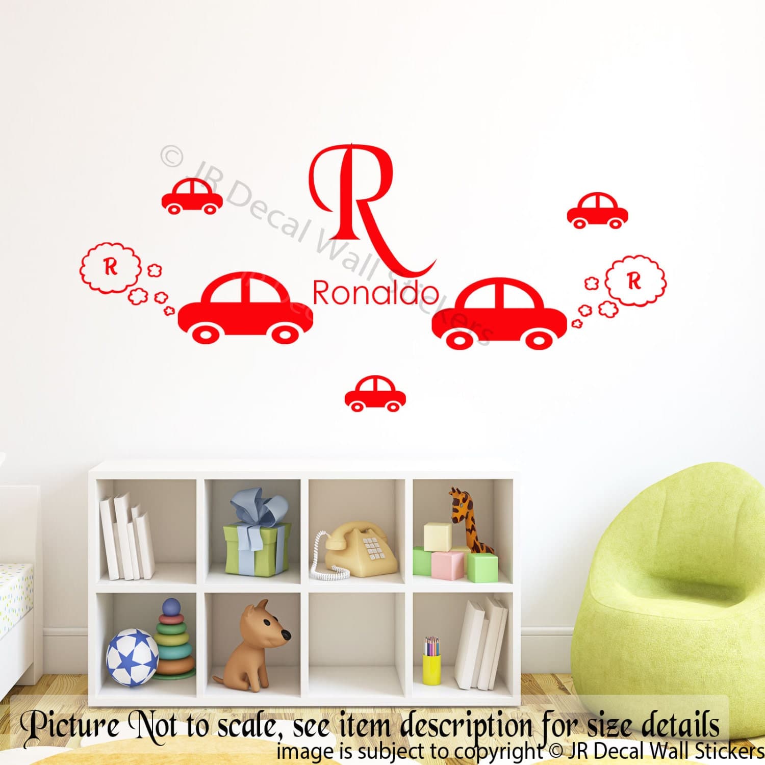 Car Wall decals Personalized Name Initial Removable Vinyl Sticker Boy's Room Decaor Art - image 5