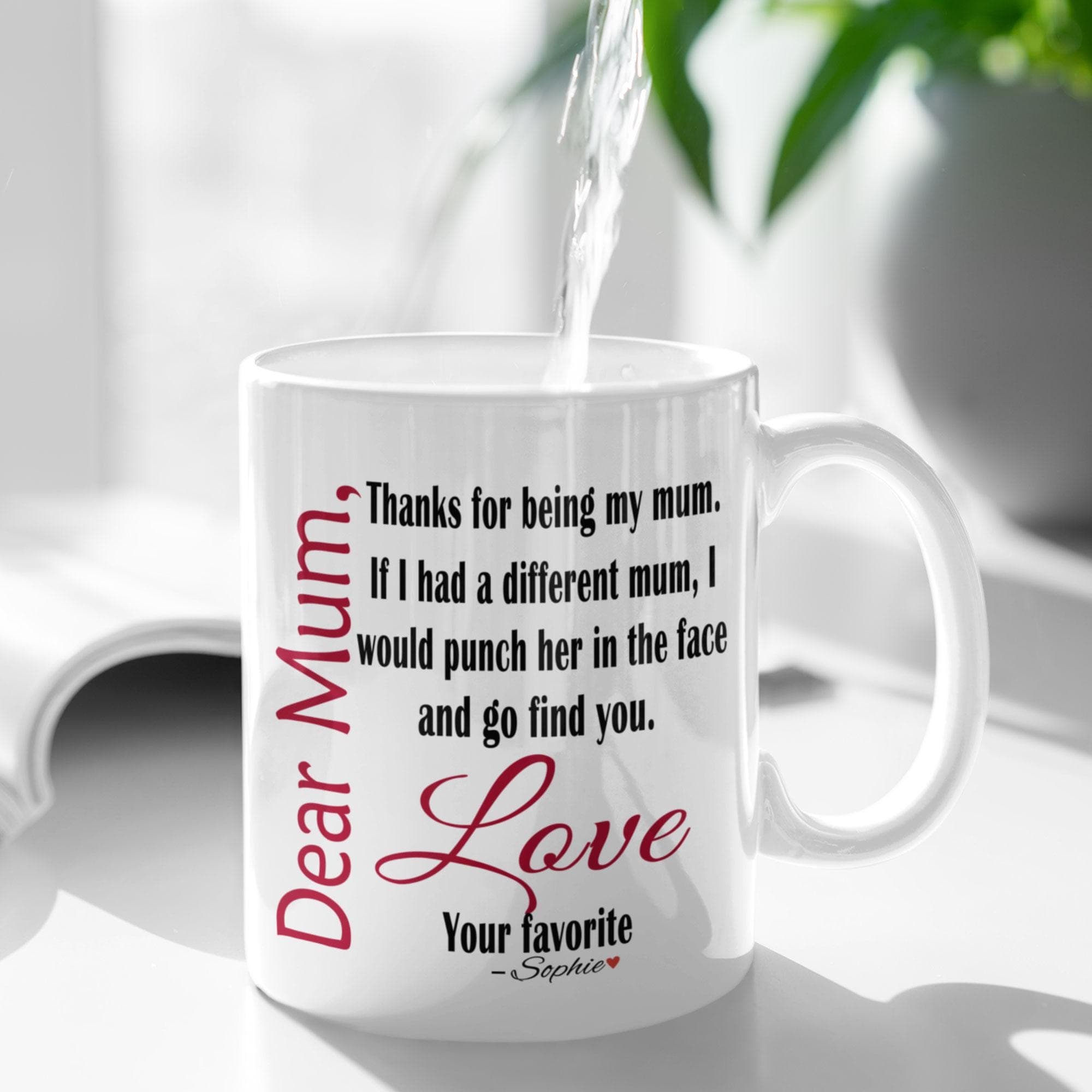 Custom Name Coffee Cup with Funny Quote Print, Unique Mother’s Day Gift