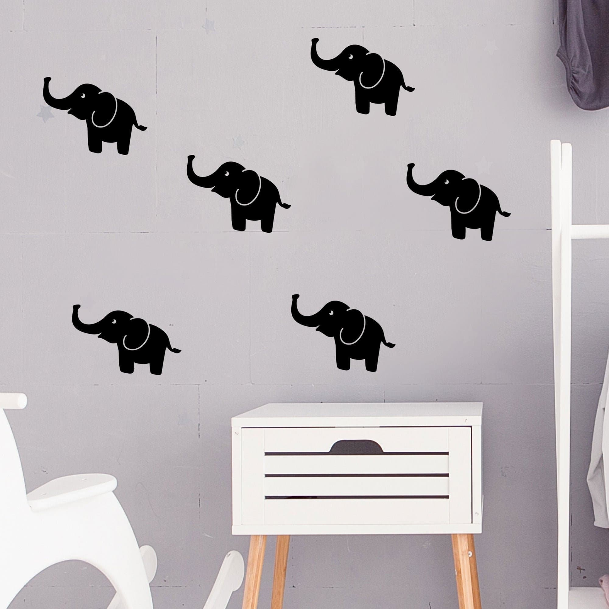 Baby Elephant Wall Decals / Nursery Wall Stickers / Baby Room Decor / Animal Vinyls / Baby Shower Gift/ Safari Animal wall stickers