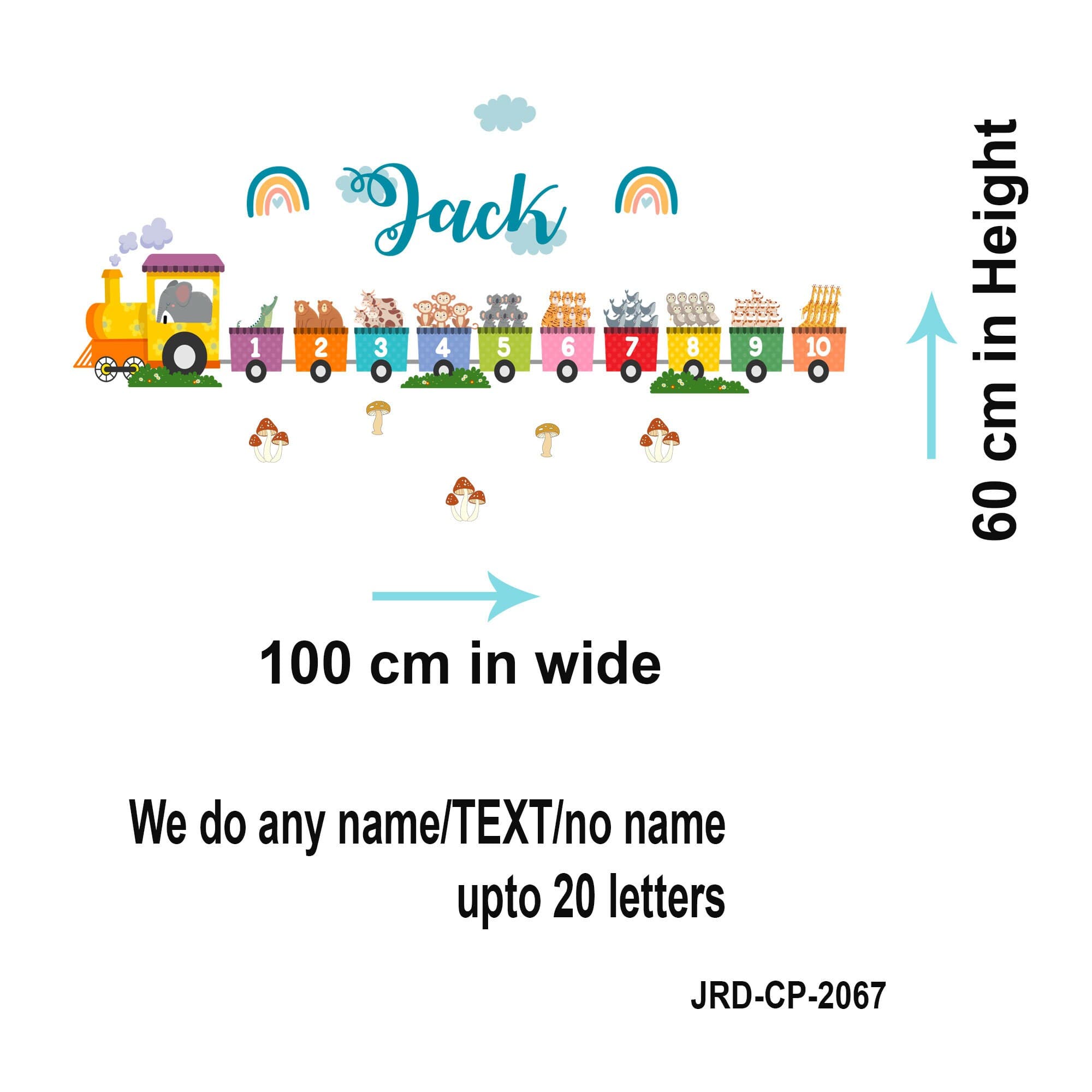 Animal Train for Baby Nursery or Toddler Bedroom