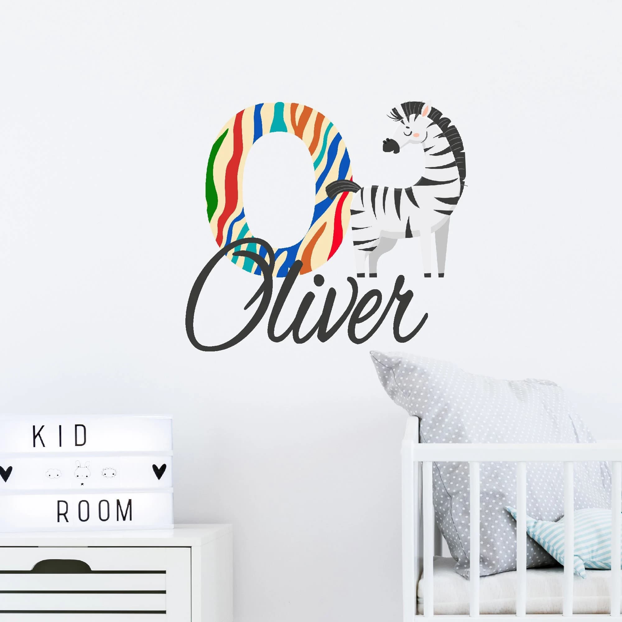 Personalized Zebra Name Wall Decal - Kids Room Decor