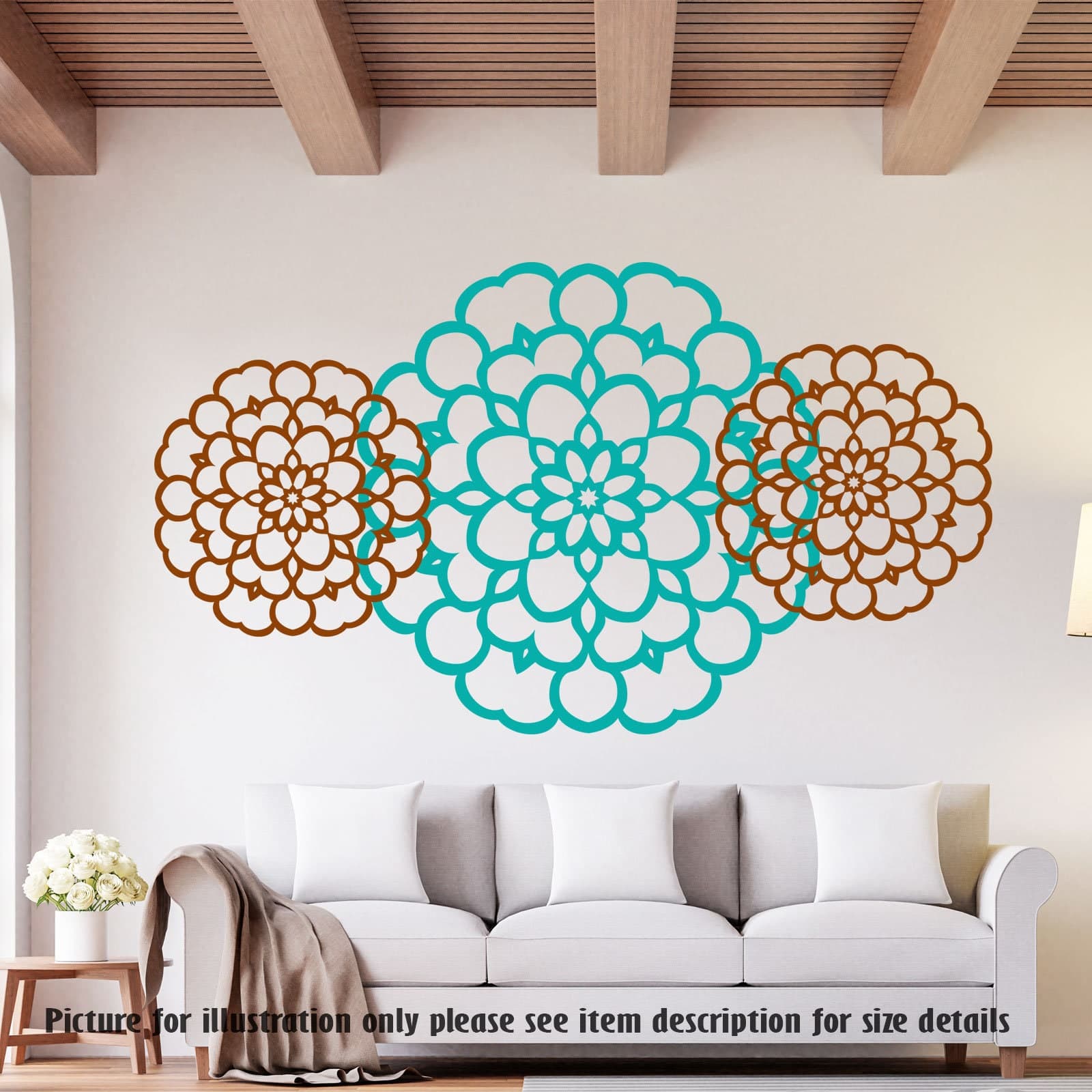 Floral Vinyl Wall Decals - Removable Flower Pattern Wall Stickers