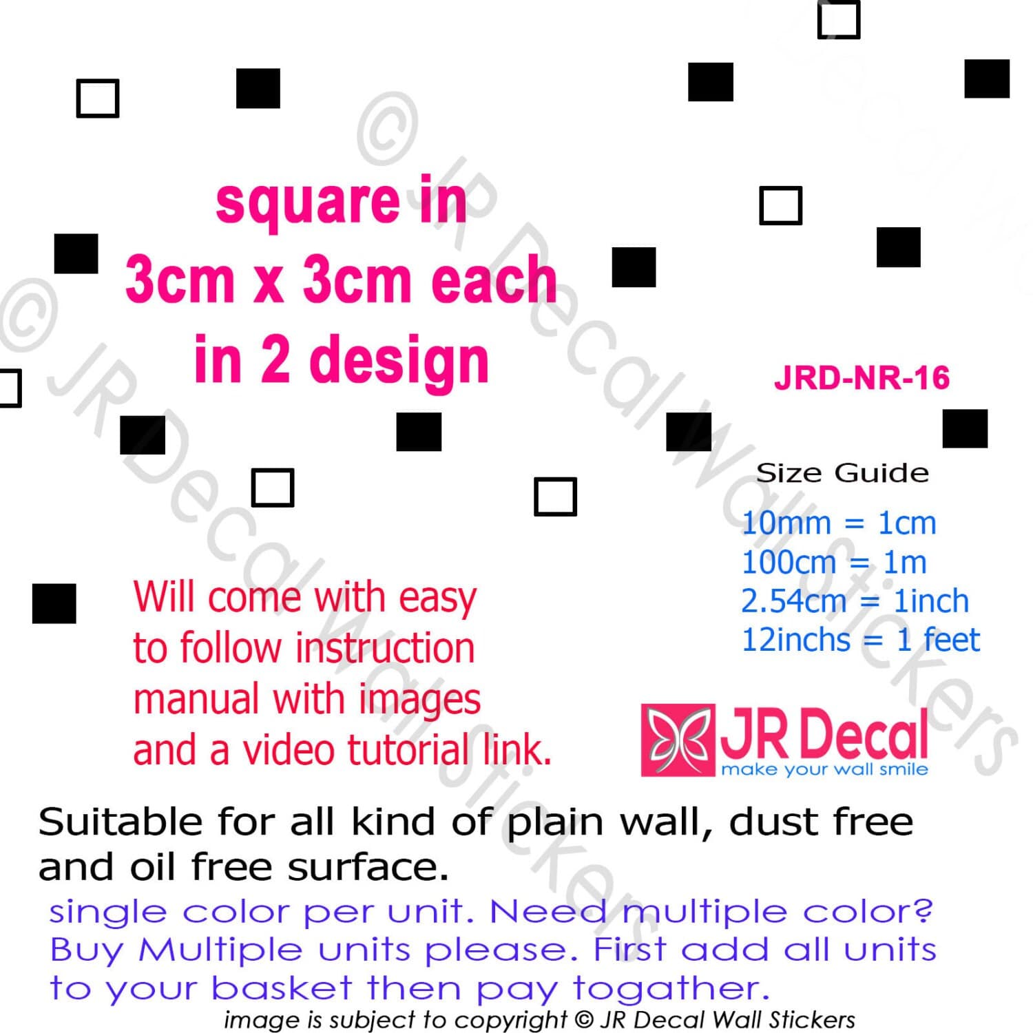 Square wall Stickers details