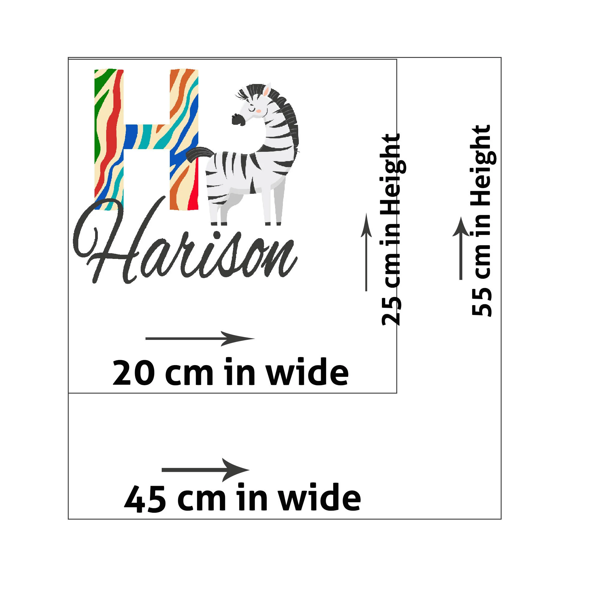 Personalized Zebra Name Wall Decal - Kids Room Decor - image 5
