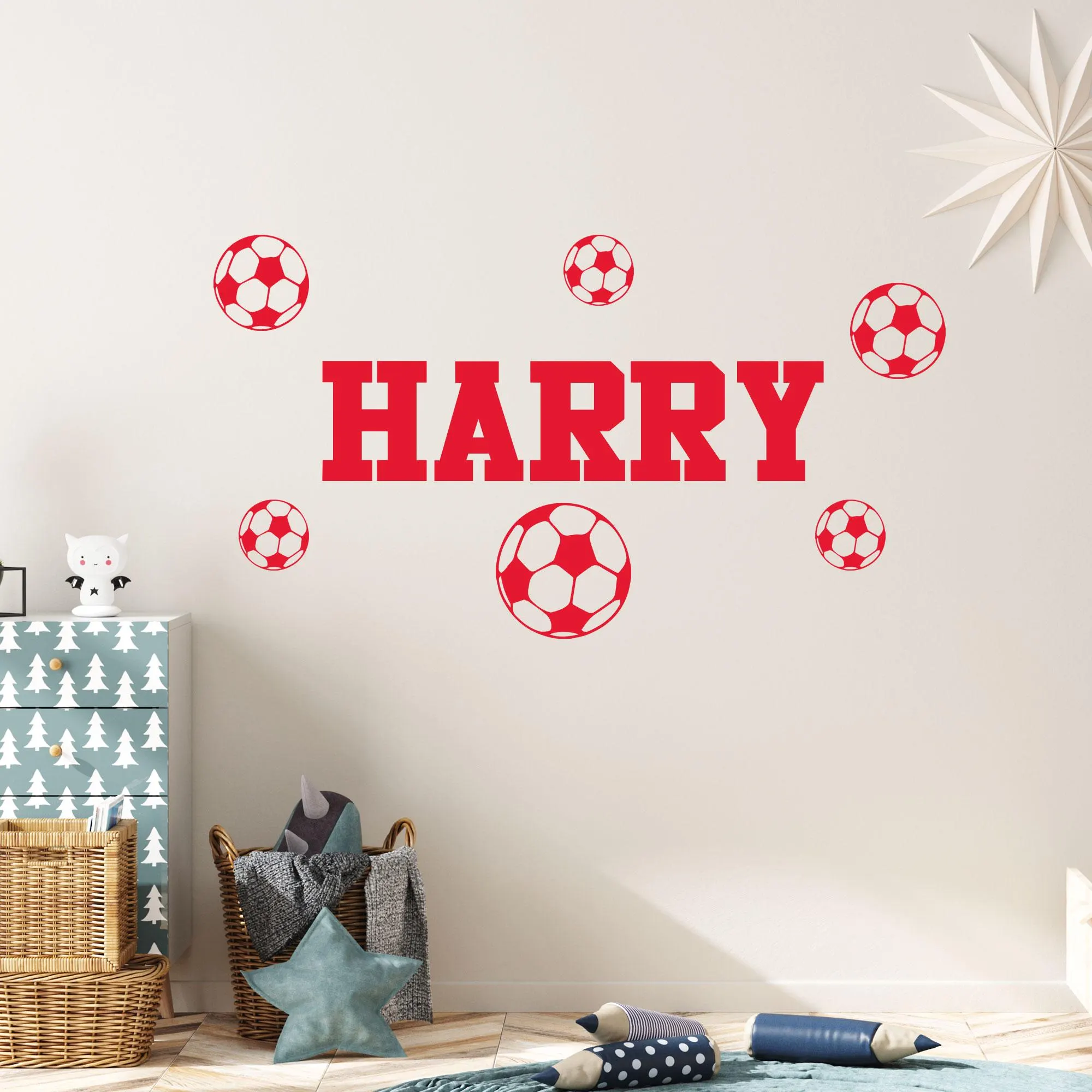 Personalised Football Wall Decals, Custom Name Stickers Boy's Room Sports Decor - image 5
