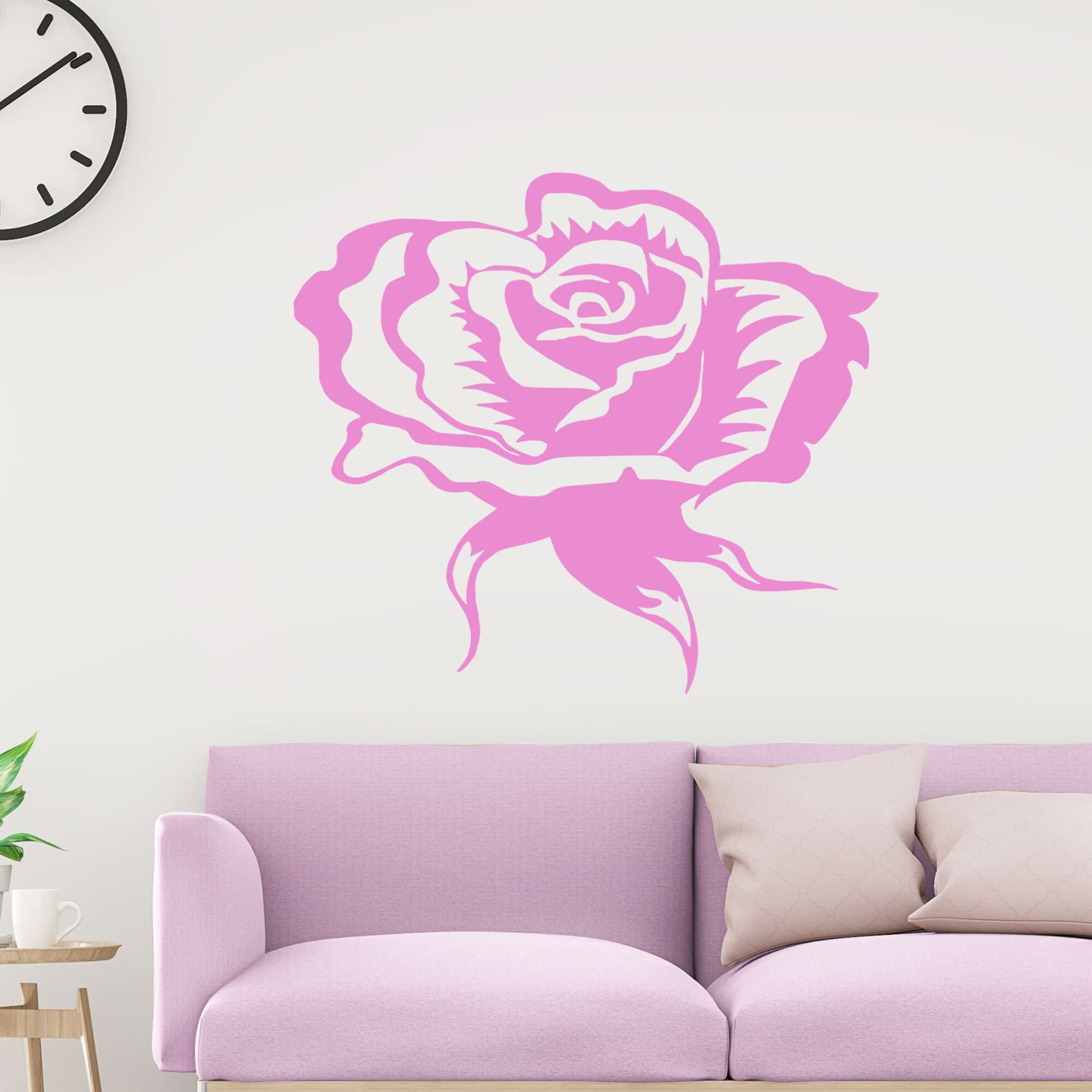 Large Rose flower wall sticker, Rose wall decal, floral nursery decoration, home décor, 24 colors to choose - image 4