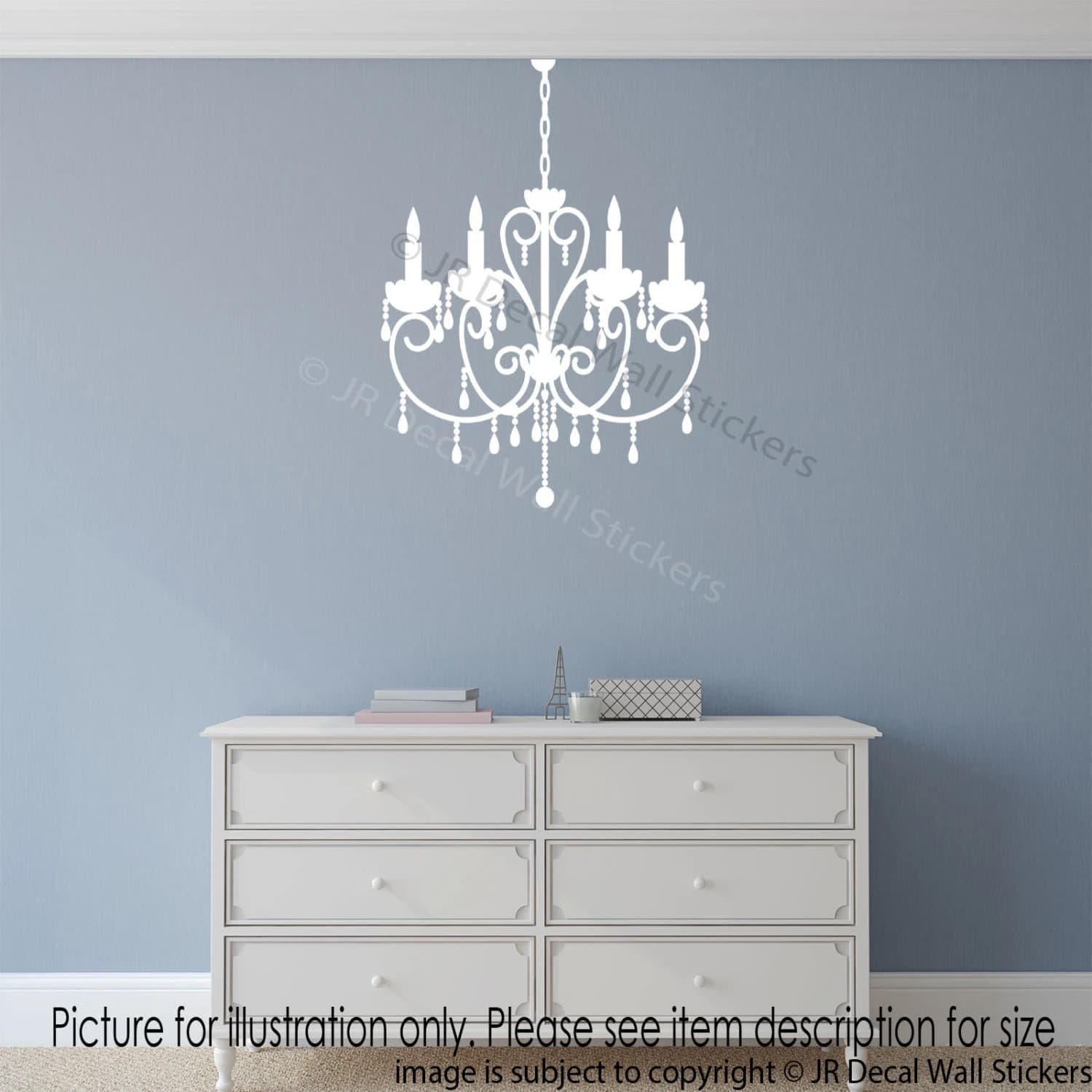 Chandelier Wall Sticker, Vintage Light Vinyl Decal, Bedroom Nursery Removable Wall Art - image 4